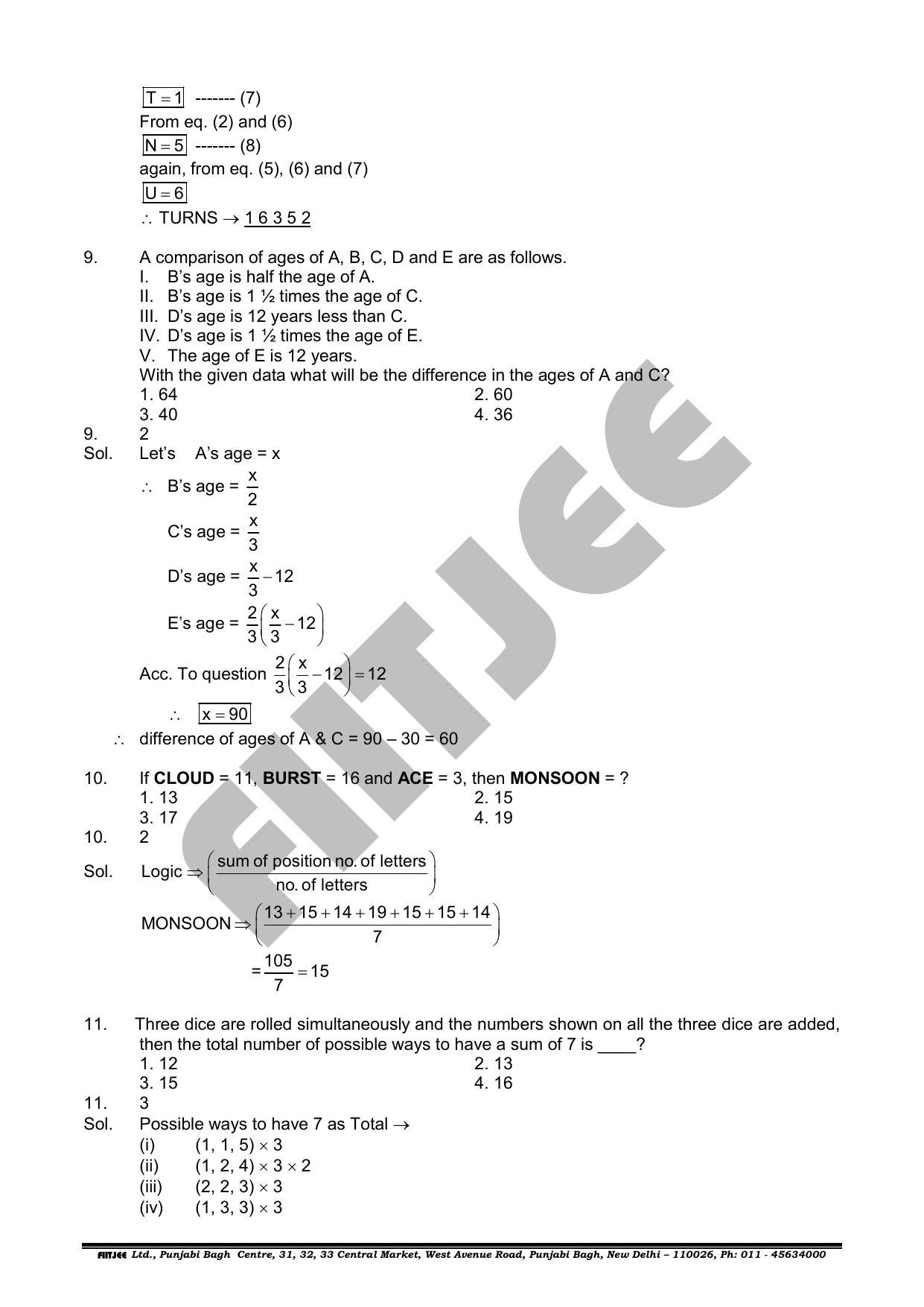 NTSE 2019 (Stage II) MAT Question Paper with Solution (June 16, 2019) - Page 5