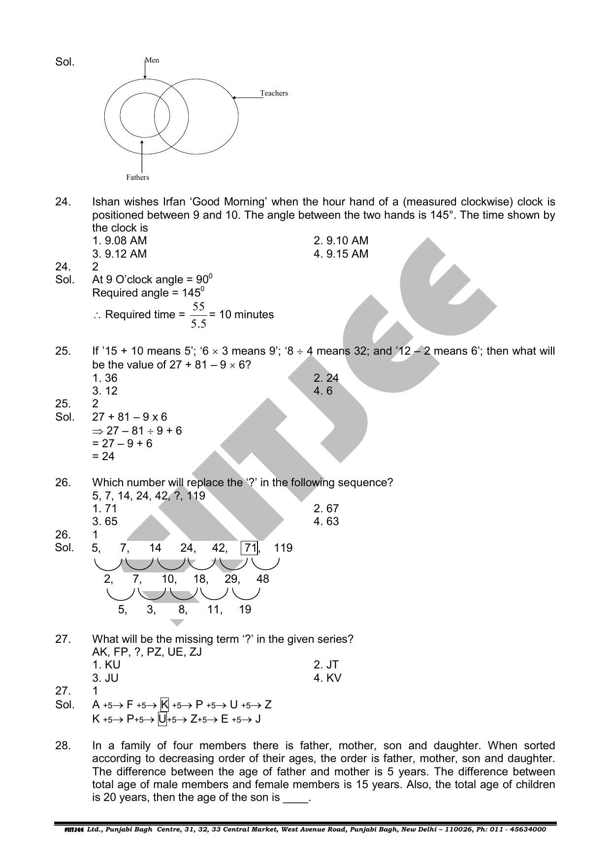 NTSE 2019 (Stage II) MAT Question Paper with Solution (June 16, 2019) - Page 10