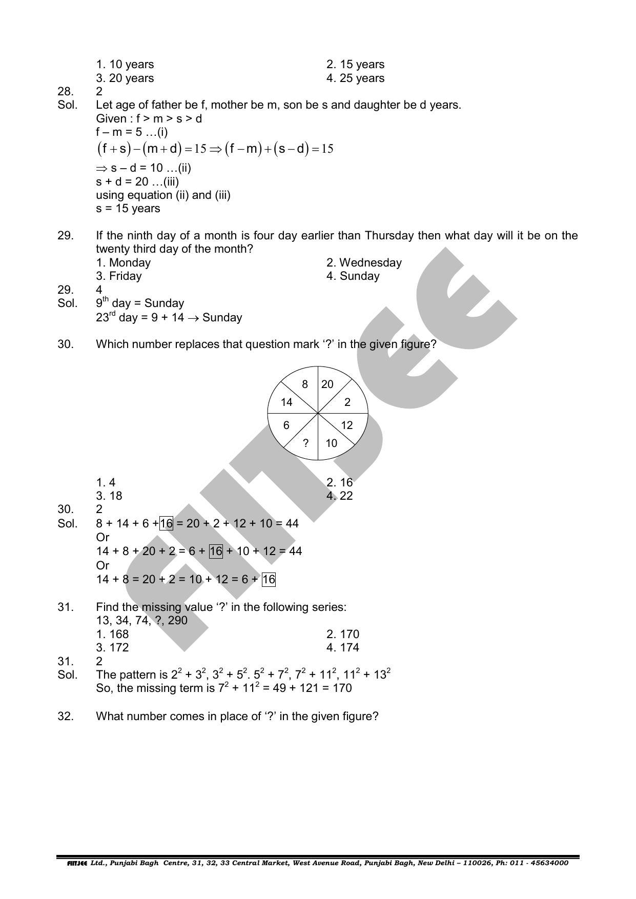 NTSE 2019 (Stage II) MAT Question Paper with Solution (June 16, 2019) - Page 11