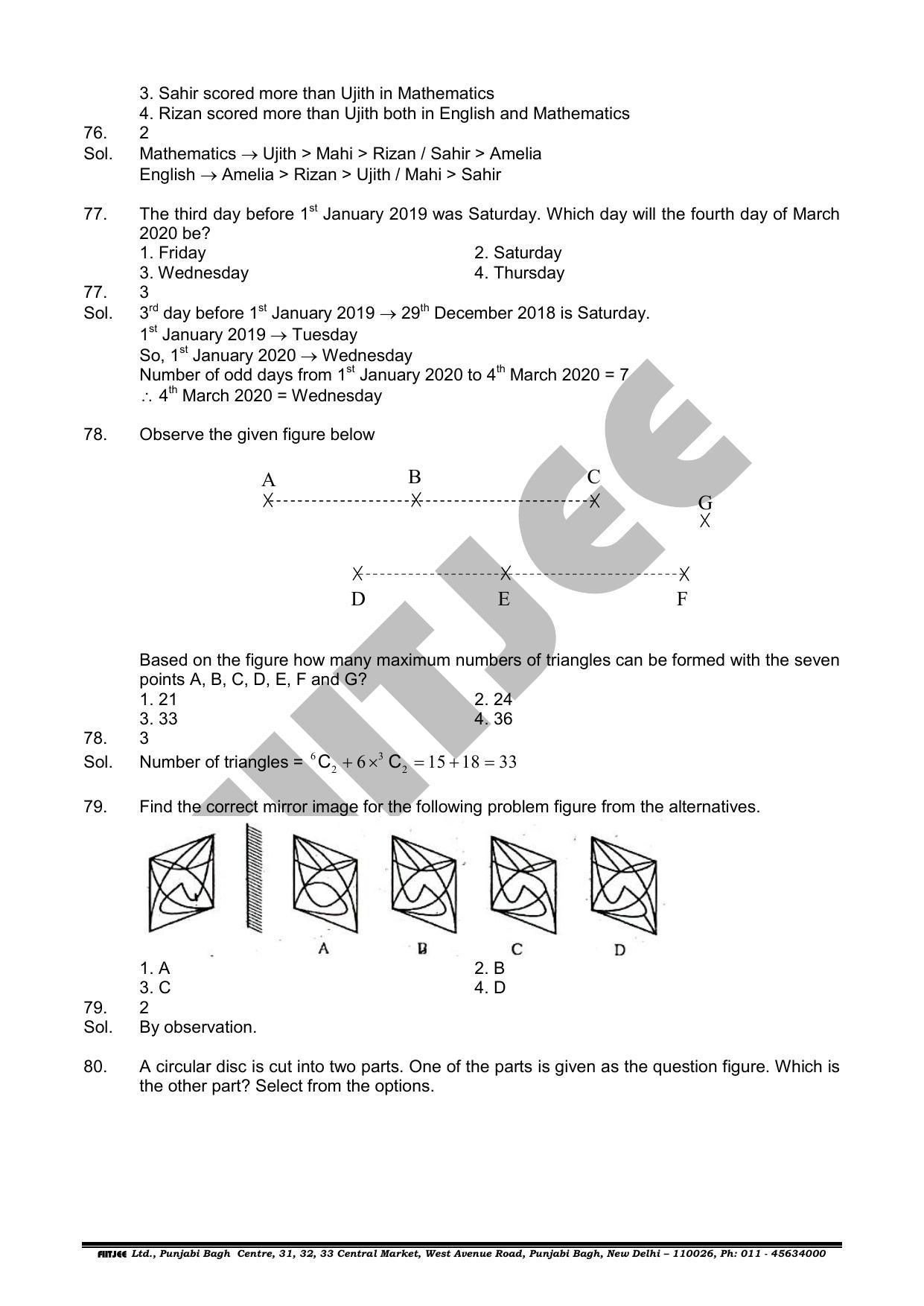 NTSE 2019 (Stage II) MAT Question Paper with Solution (June 16, 2019) - Page 25