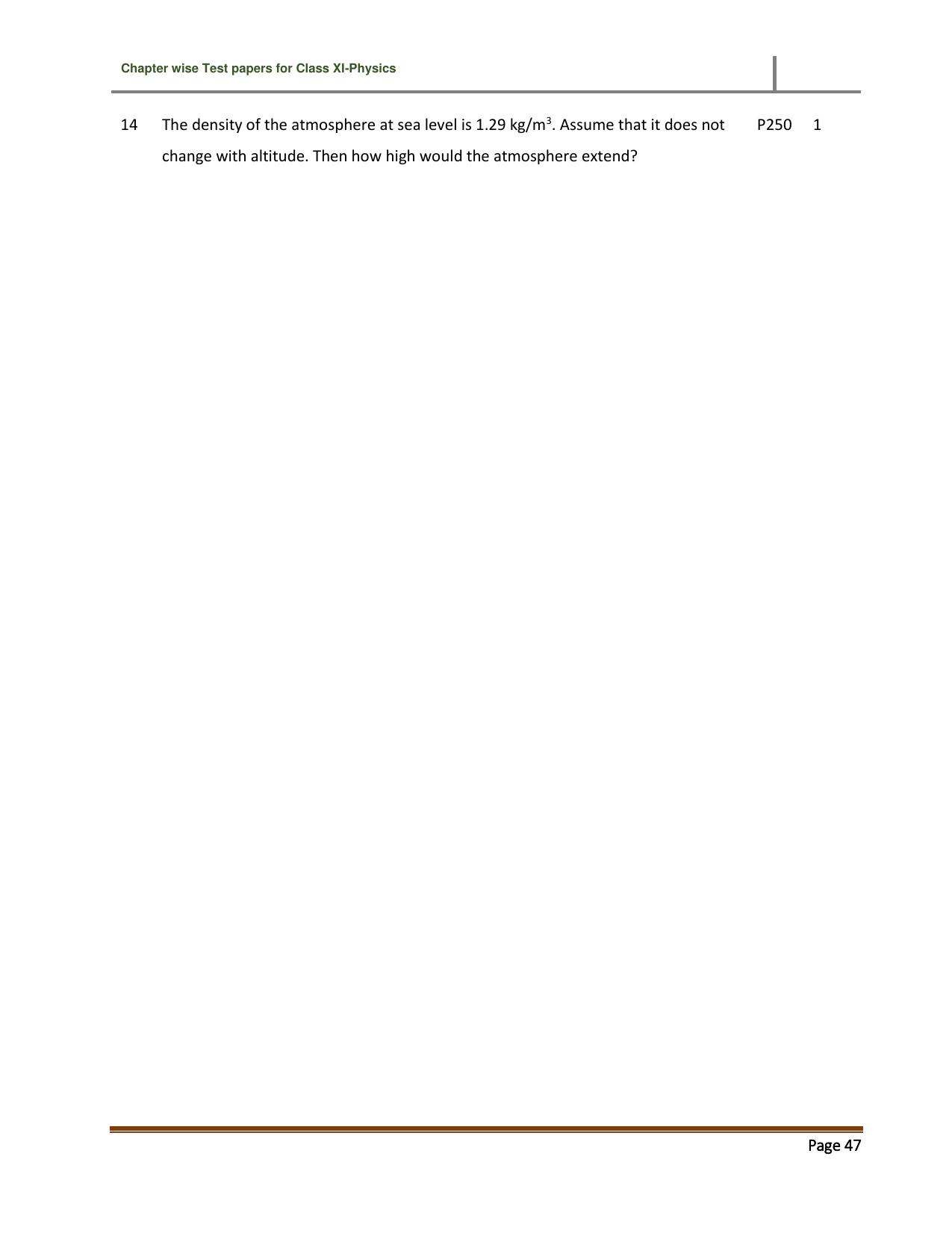 CBSE Worksheets for Class 11 Physics Mechanical Properties of Fluids Assignment 1 - Page 2