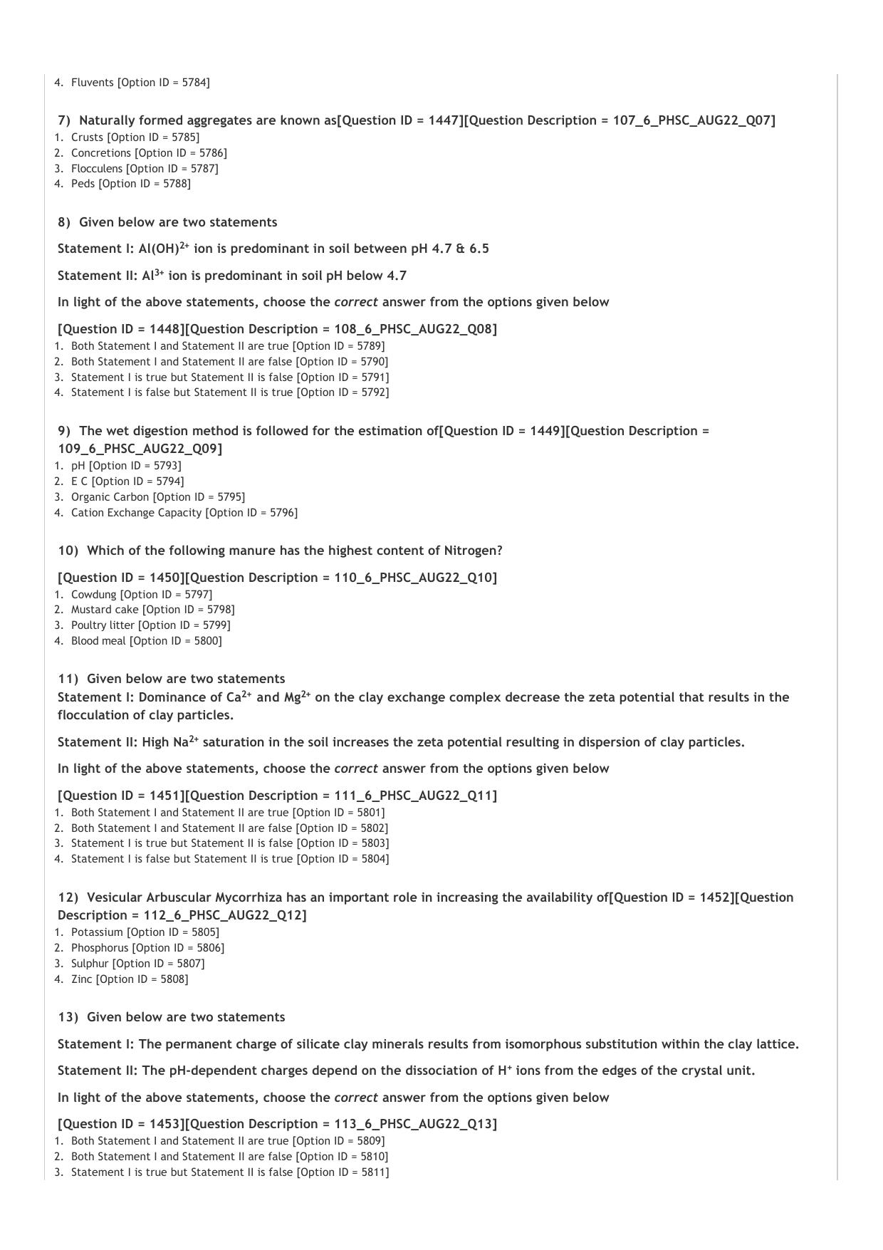 ICAR AIEEA PG 2022 PHYSICAL SCIENCE Question Paper - Page 2