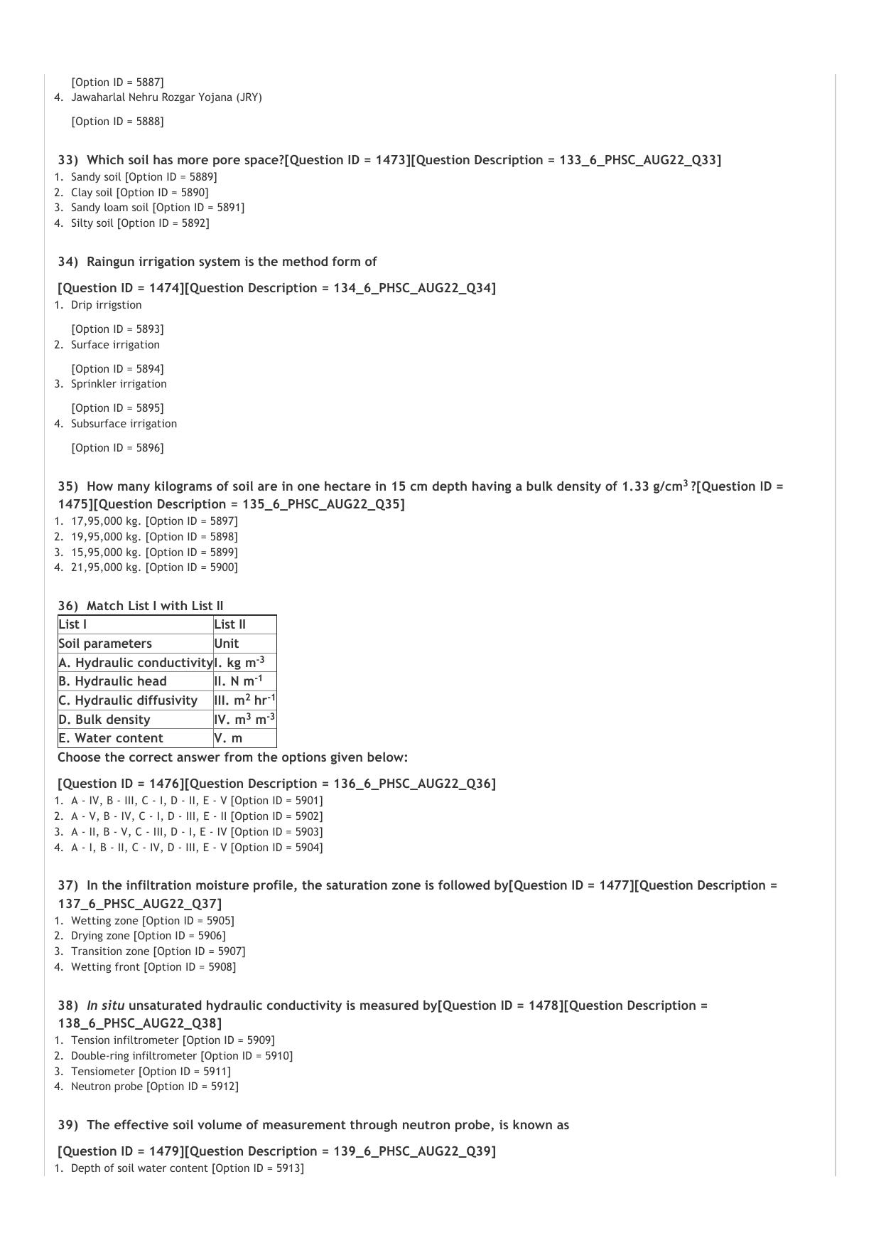 ICAR AIEEA PG 2022 PHYSICAL SCIENCE Question Paper - Page 5