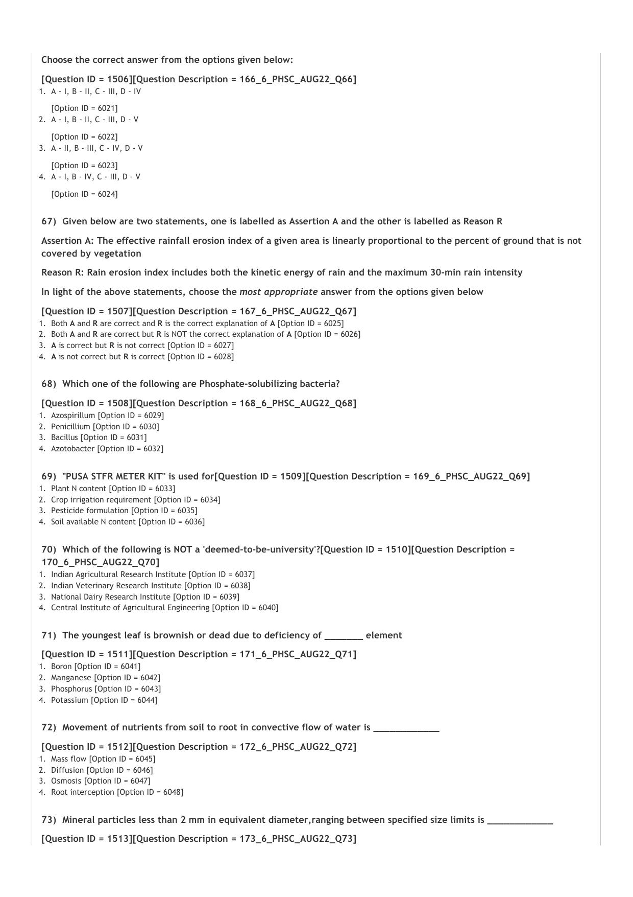 ICAR AIEEA PG 2022 PHYSICAL SCIENCE Question Paper - Page 10