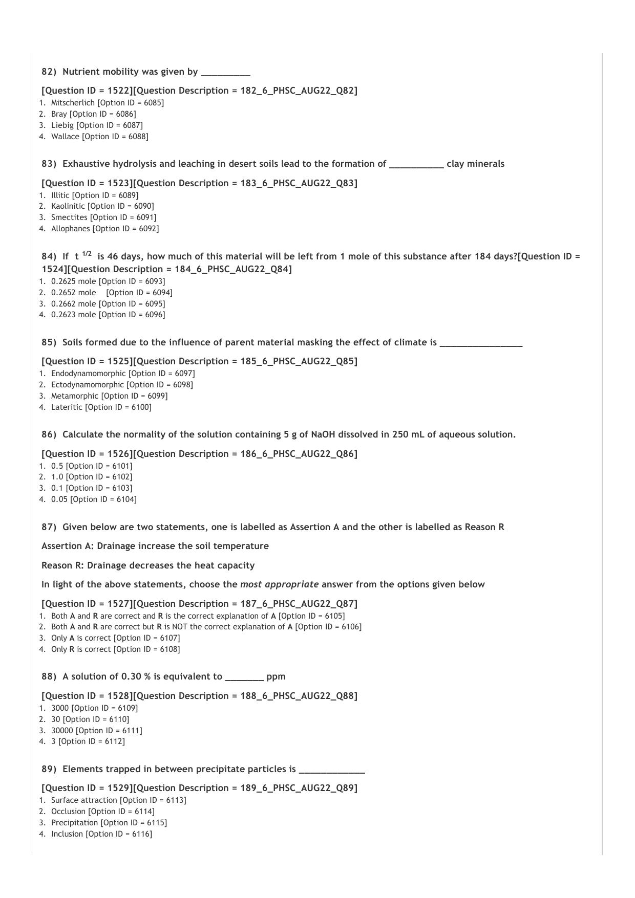 ICAR AIEEA PG 2022 PHYSICAL SCIENCE Question Paper - Page 12