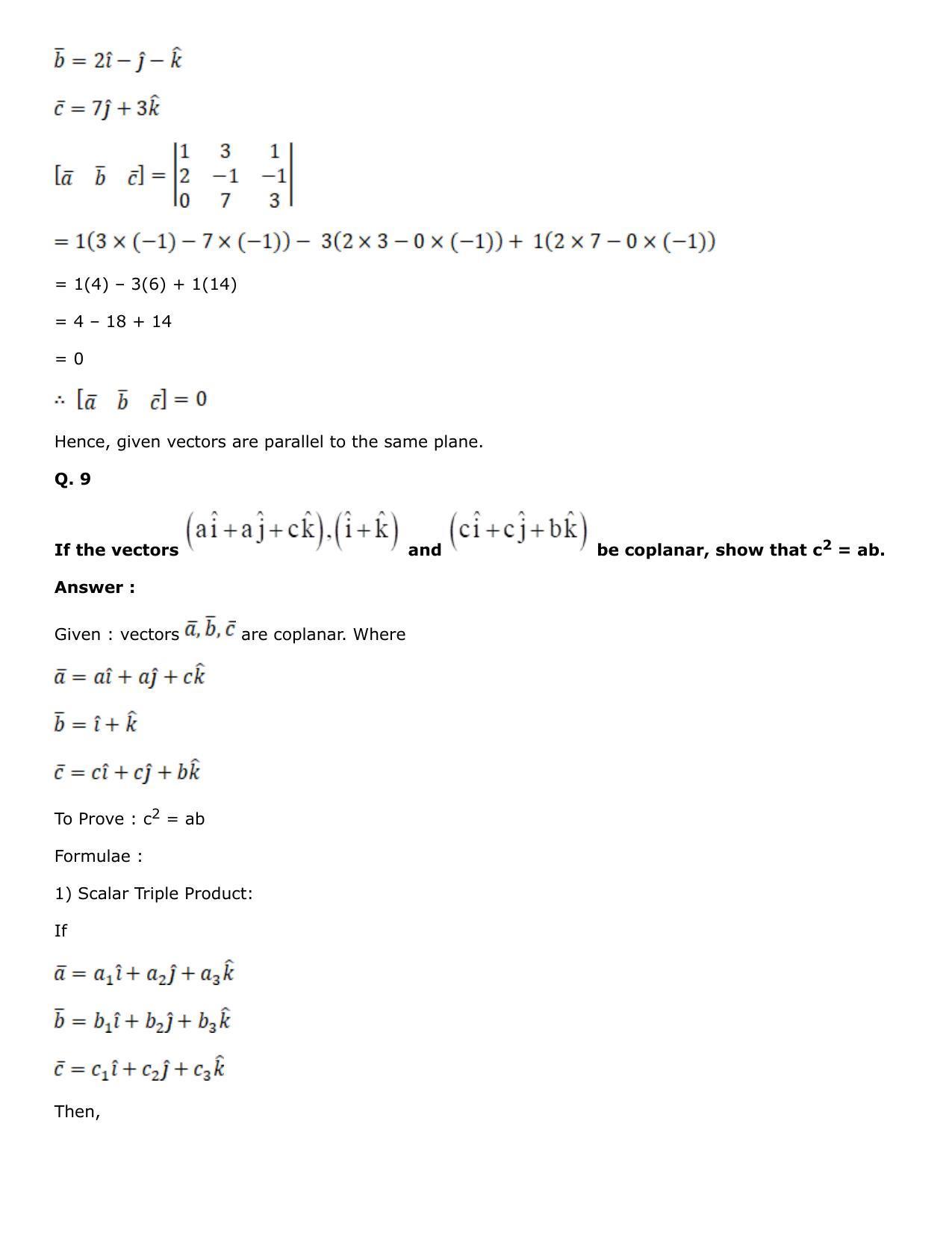 Chapter 25: Product of Three Vectors Solutions: RS Aggarwal Class 12 Solutions  - Page 29