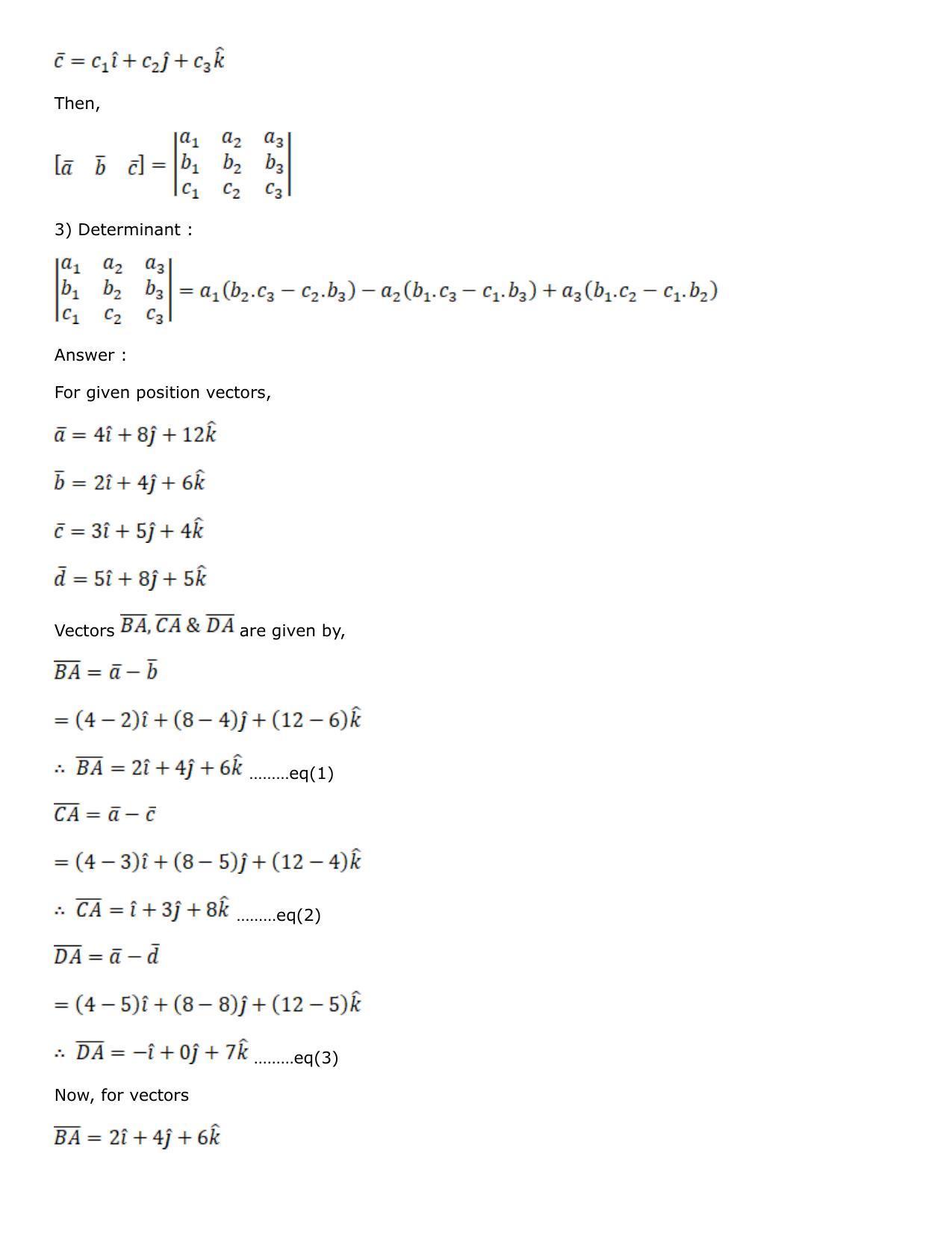 Chapter 25: Product of Three Vectors Solutions: RS Aggarwal Class 12 Solutions  - Page 32