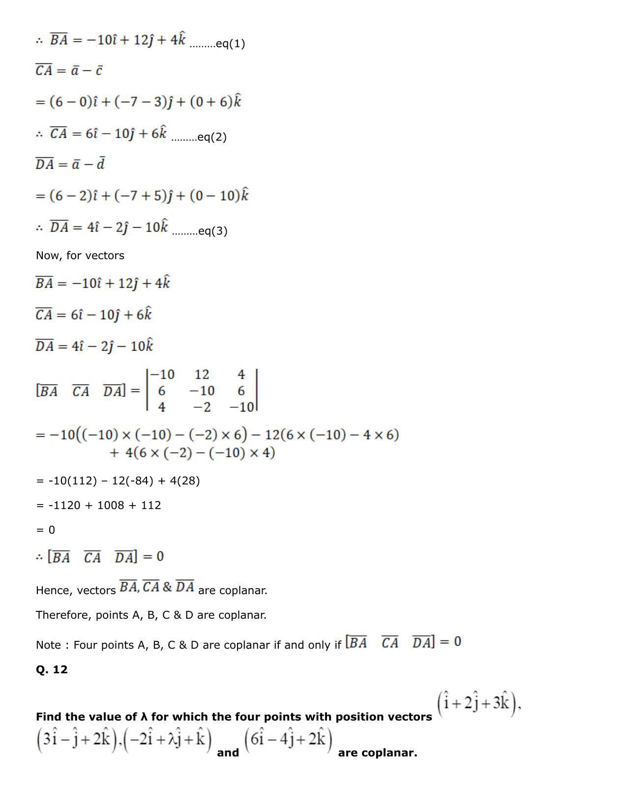 Chapter 25: Product of Three Vectors Solutions: RS Aggarwal Class 12 Solutions  - Page 35