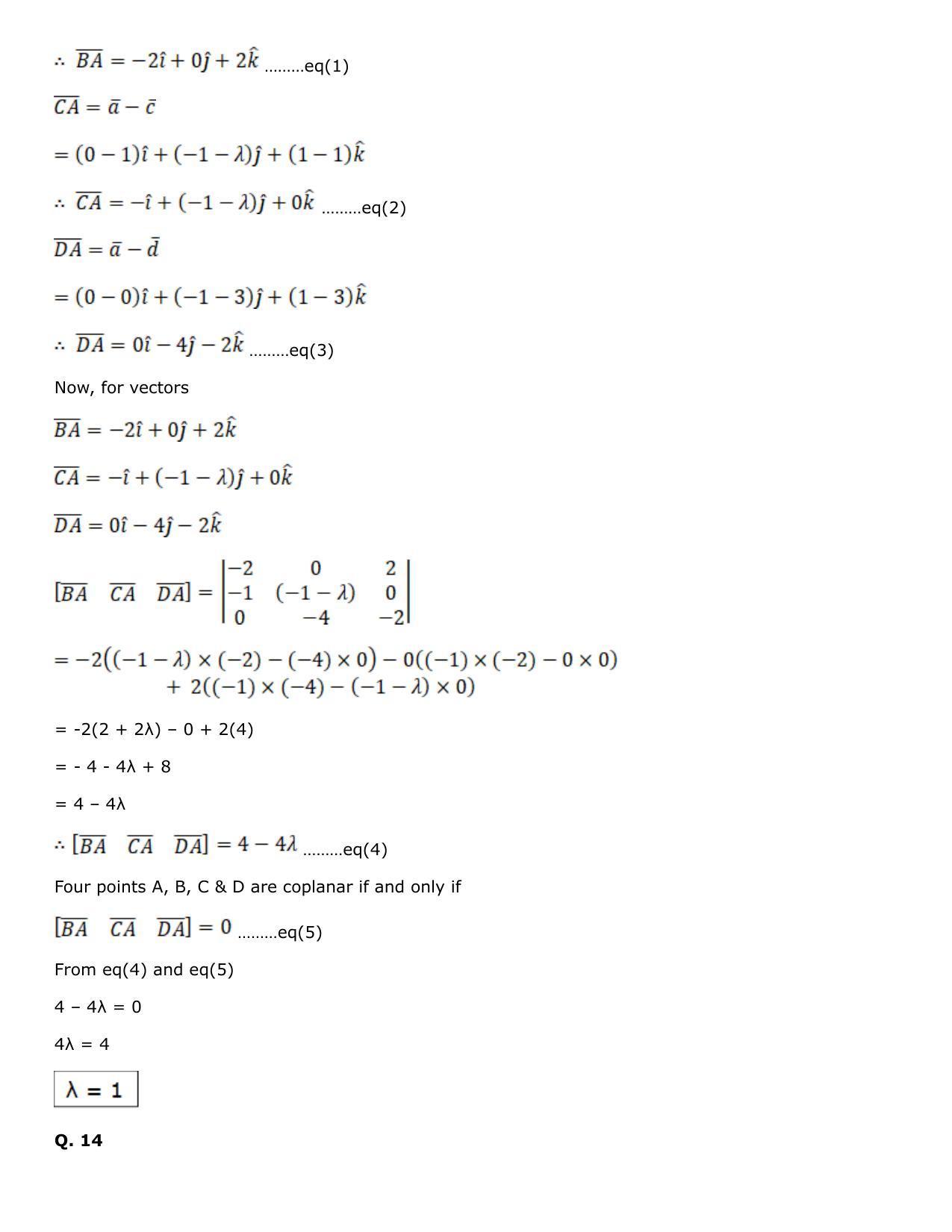 Chapter 25: Product of Three Vectors Solutions: RS Aggarwal Class 12 Solutions  - Page 40