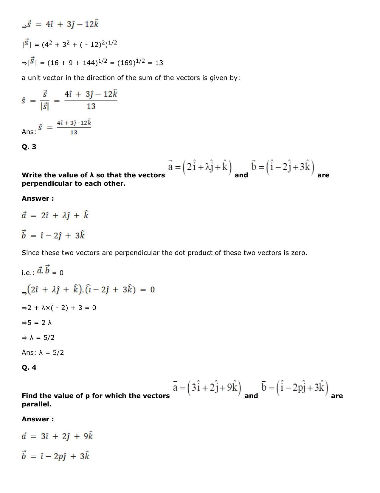 Chapter 25: Product of Three Vectors Solutions: RS Aggarwal Class 12 Solutions  - Page 47
