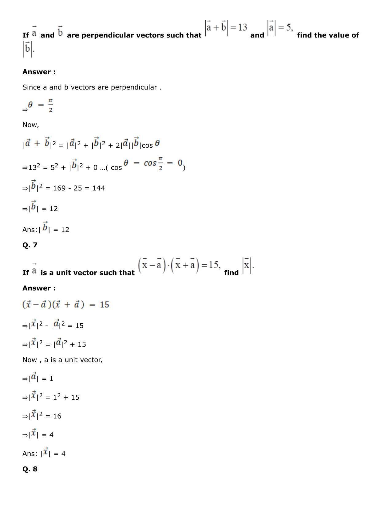 Chapter 25: Product of Three Vectors Solutions: RS Aggarwal Class 12 Solutions  - Page 49