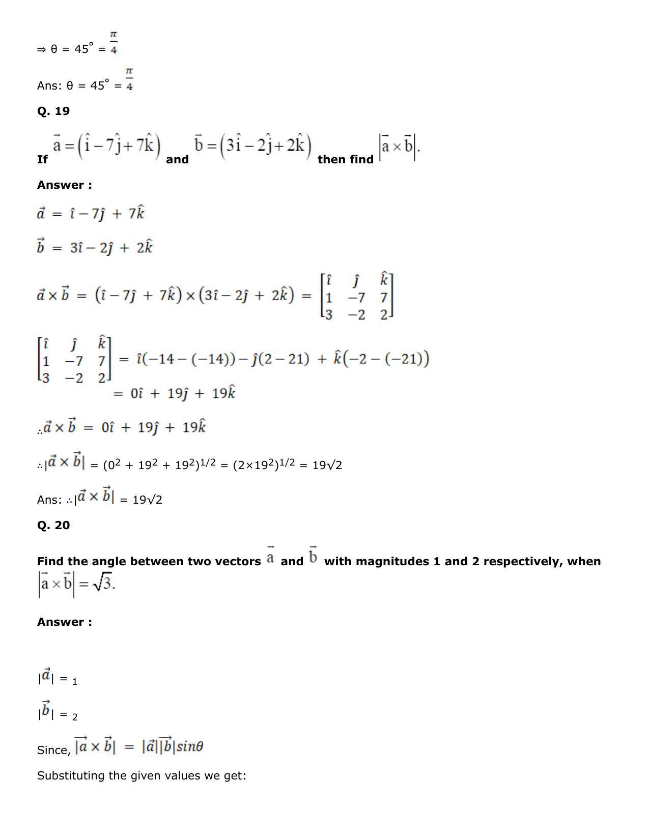 Chapter 25: Product of Three Vectors Solutions: RS Aggarwal Class 12 Solutions  - Page 56