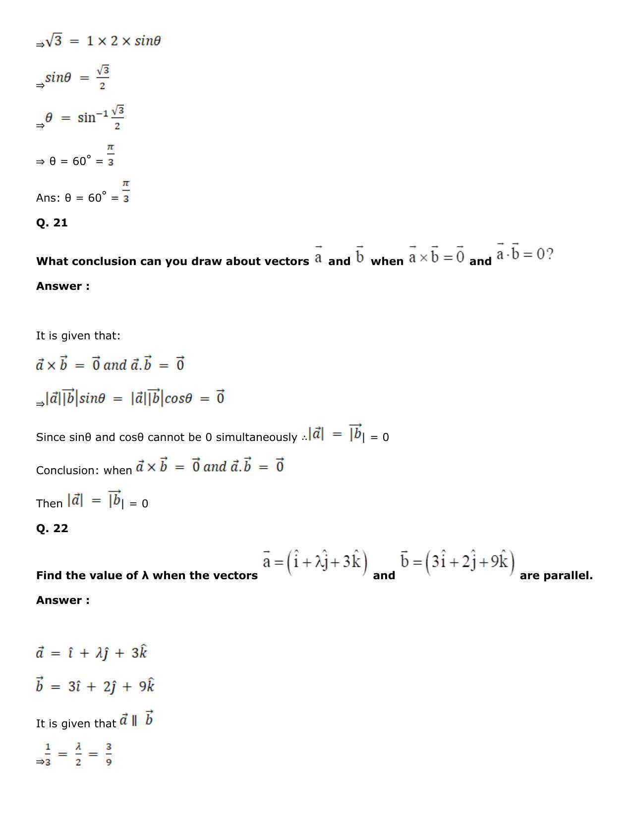 Chapter 25: Product of Three Vectors Solutions: RS Aggarwal Class 12 Solutions  - Page 57
