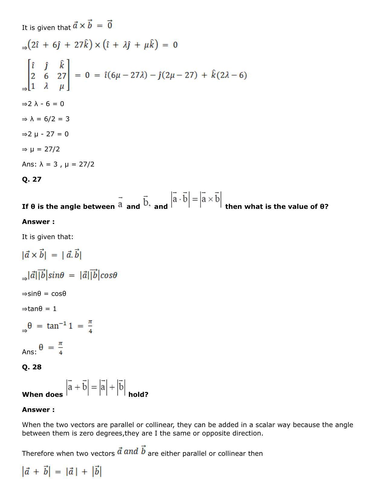 Chapter 25: Product of Three Vectors Solutions: RS Aggarwal Class 12 Solutions  - Page 60