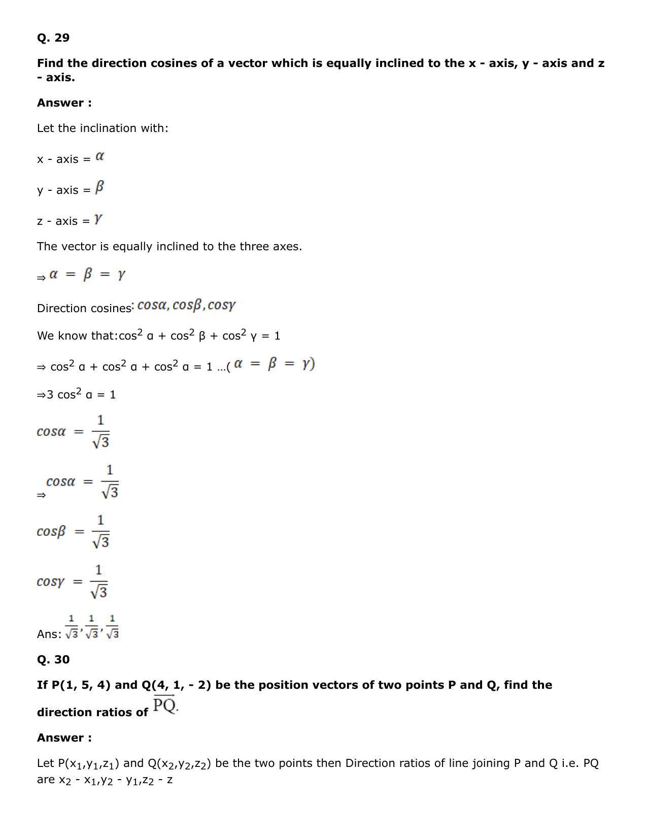 Chapter 25: Product of Three Vectors Solutions: RS Aggarwal Class 12 Solutions  - Page 61