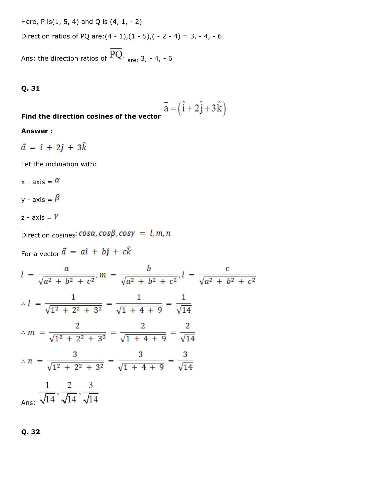 Chapter 25: Product of Three Vectors Solutions: RS Aggarwal Class 12 Solutions  - Page 62