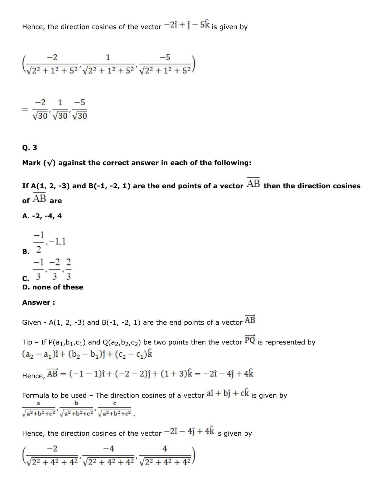 Chapter 25: Product of Three Vectors Solutions: RS Aggarwal Class 12 Solutions  - Page 65