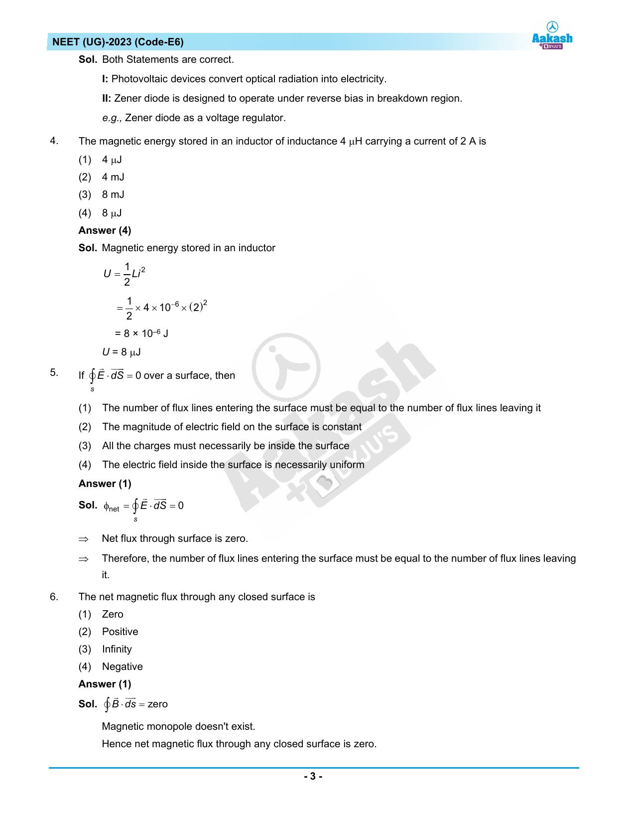 NEET 2023 Question Paper E6 - Page 3