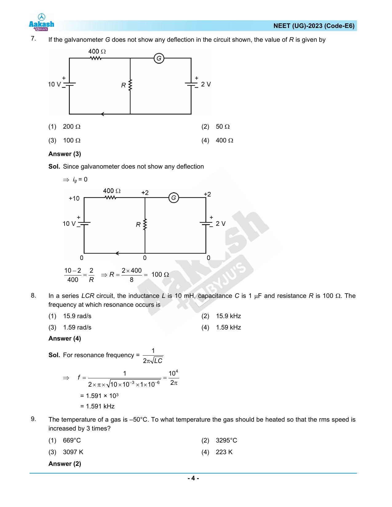 NEET 2023 Question Paper E6 - Page 4