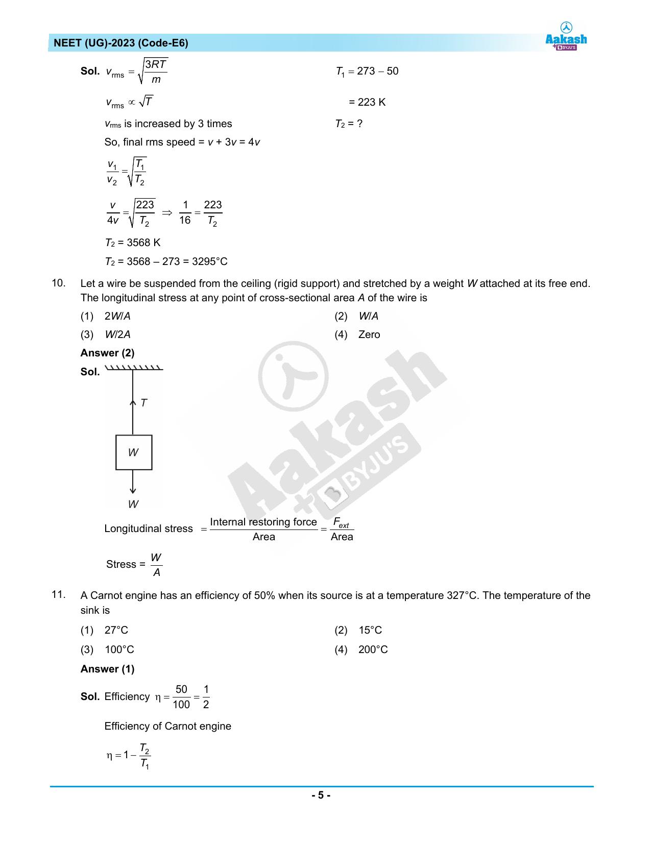 NEET 2023 Question Paper E6 - Page 5