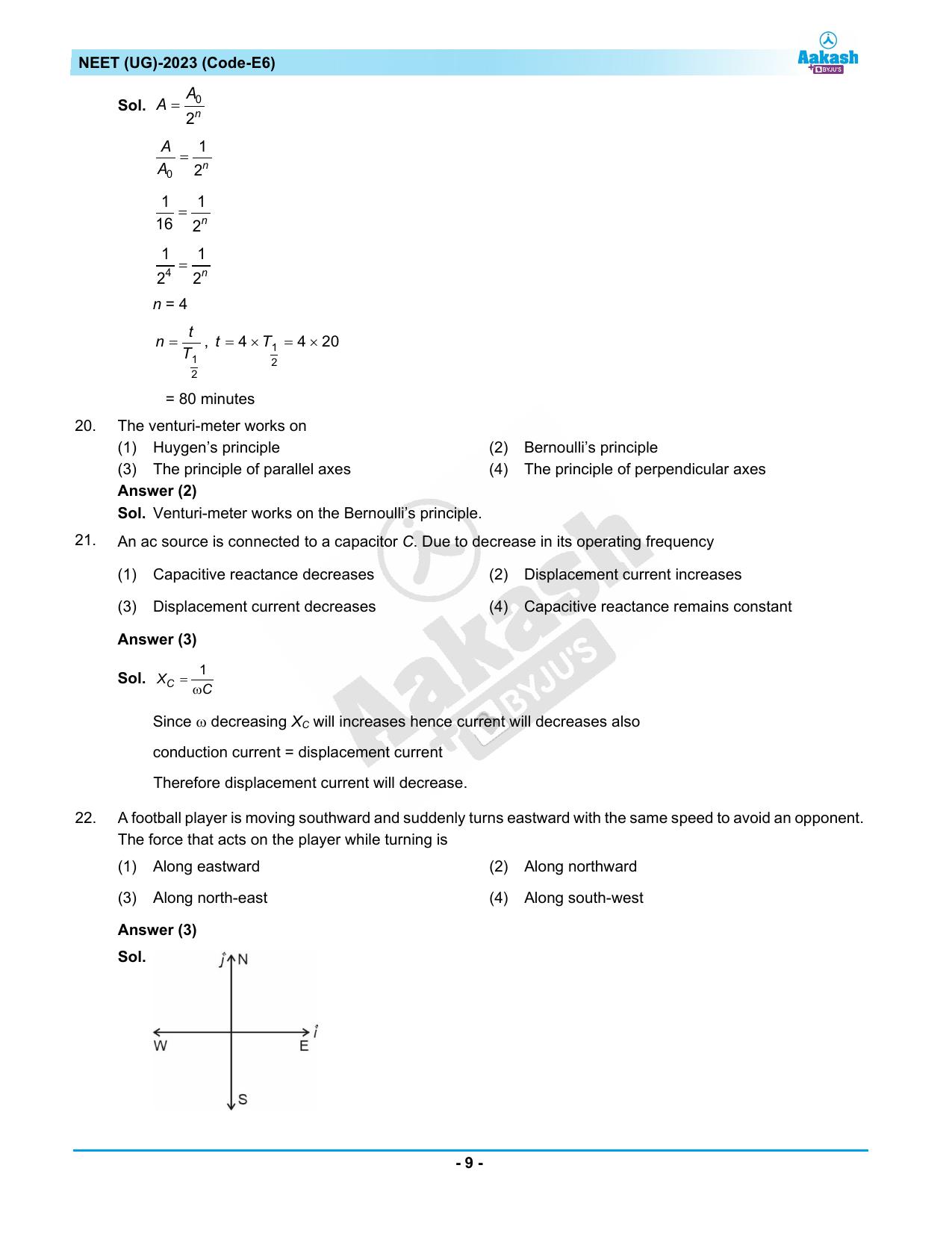 NEET 2023 Question Paper E6 - Page 9