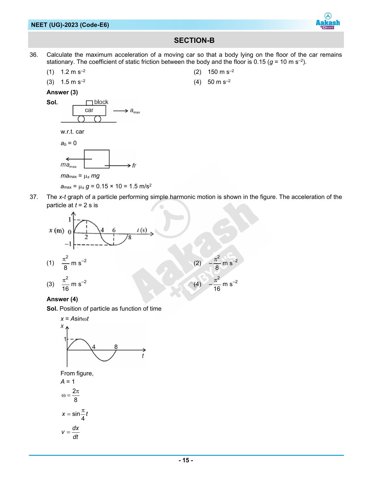 NEET 2023 Question Paper E6 - Page 15