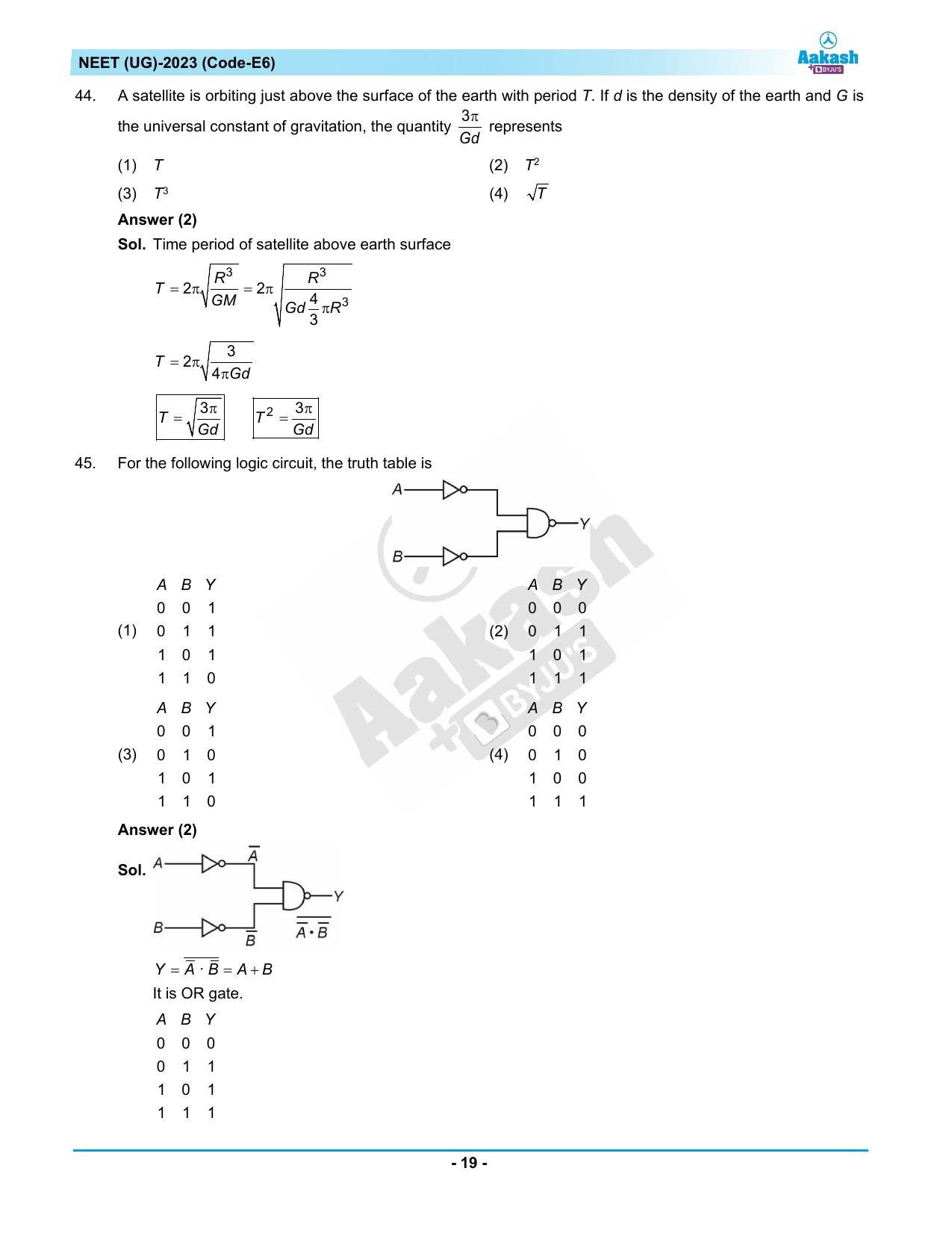 NEET 2023 Question Paper E6 - Page 19