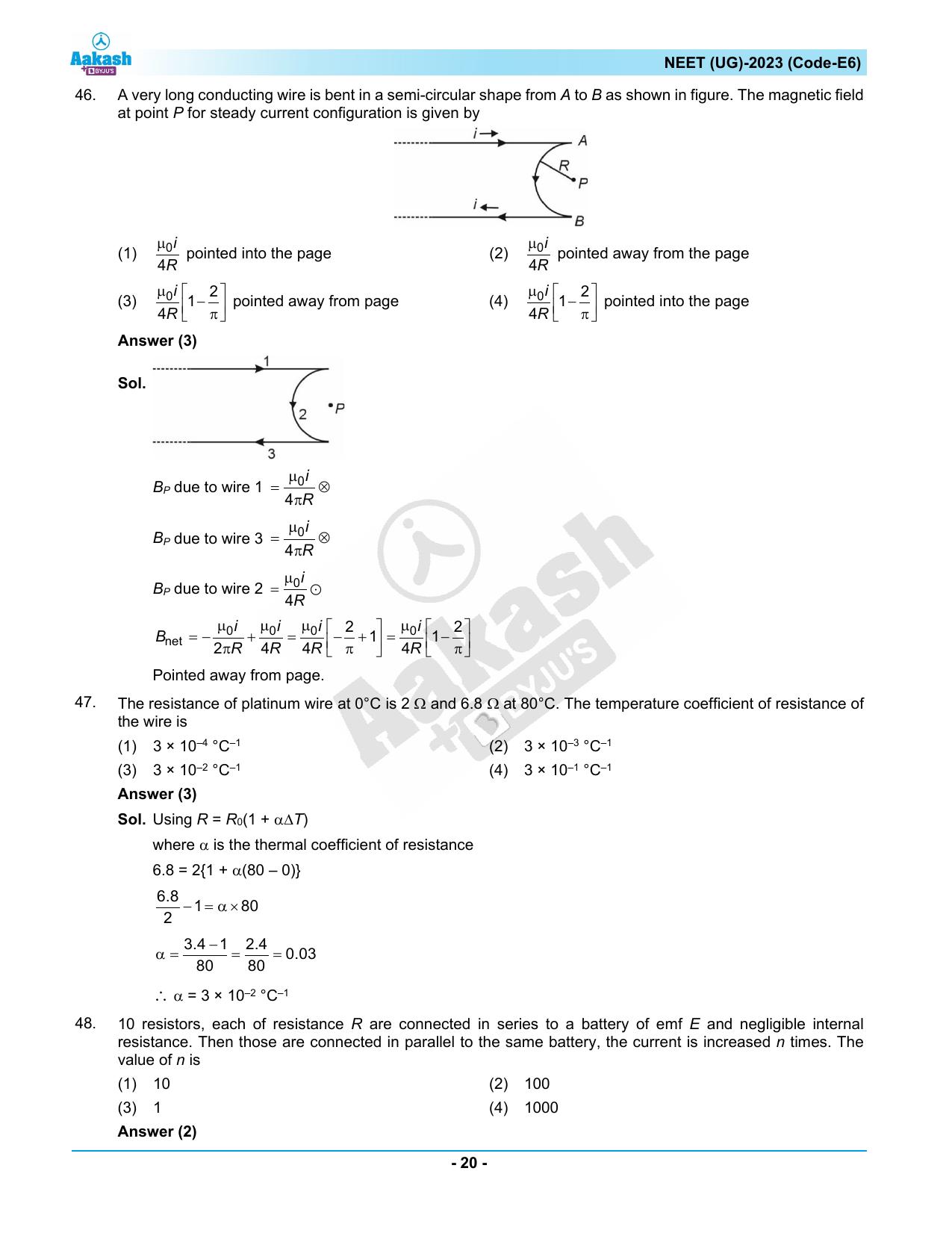 NEET 2023 Question Paper E6 - Page 20