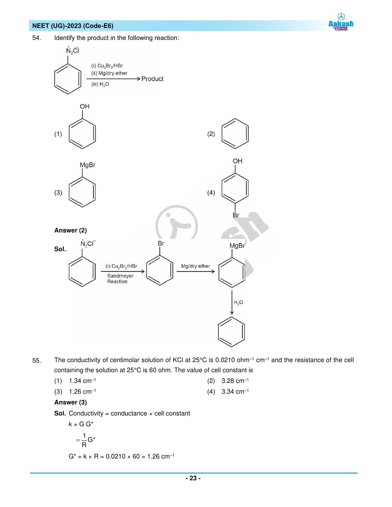 NEET 2023 Question Paper E6 - Page 23