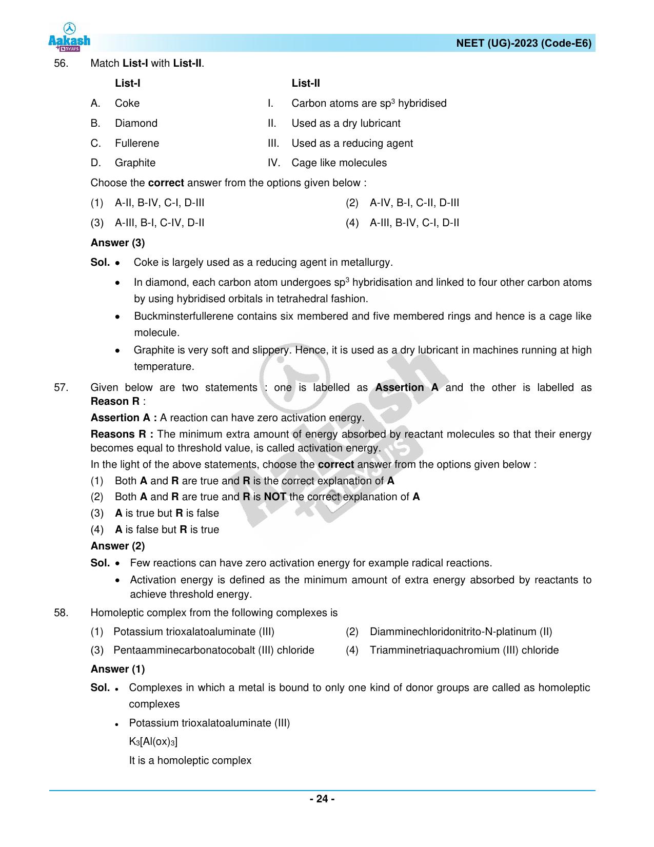 NEET 2023 Question Paper E6 - Page 24