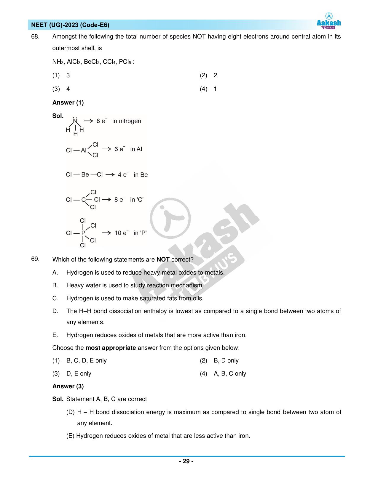 NEET 2023 Question Paper E6 - Page 29