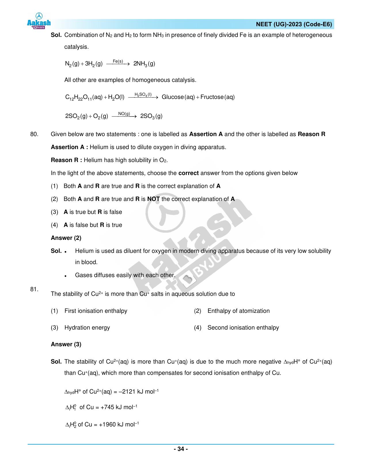 NEET 2023 Question Paper E6 - Page 34