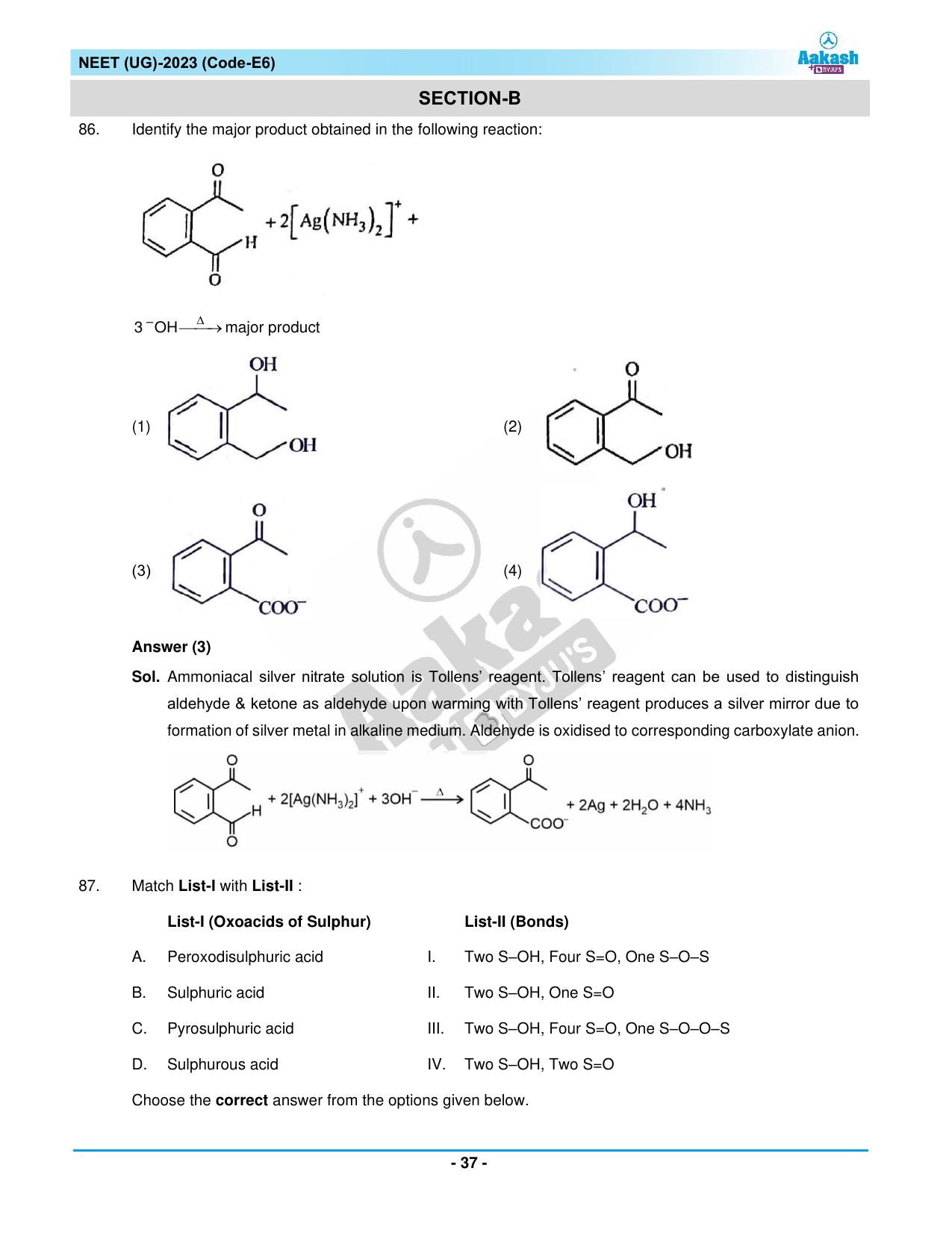 NEET 2023 Question Paper E6 - Page 37