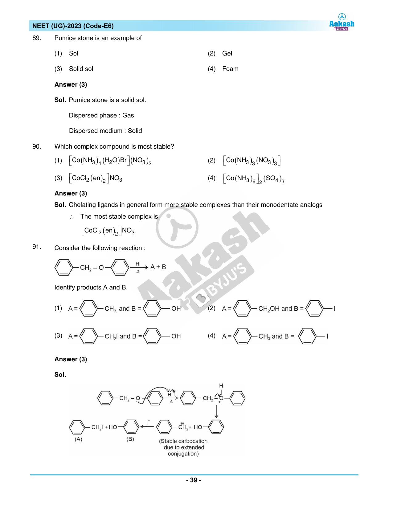 NEET 2023 Question Paper E6 - Page 39