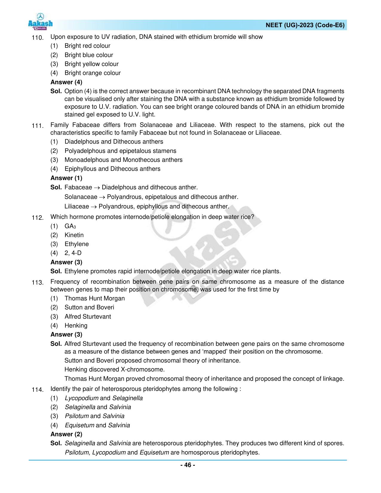 NEET 2023 Question Paper E6 - Page 46