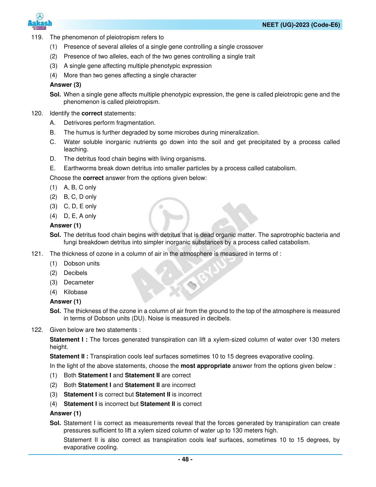 NEET 2023 Question Paper E6 - Page 48
