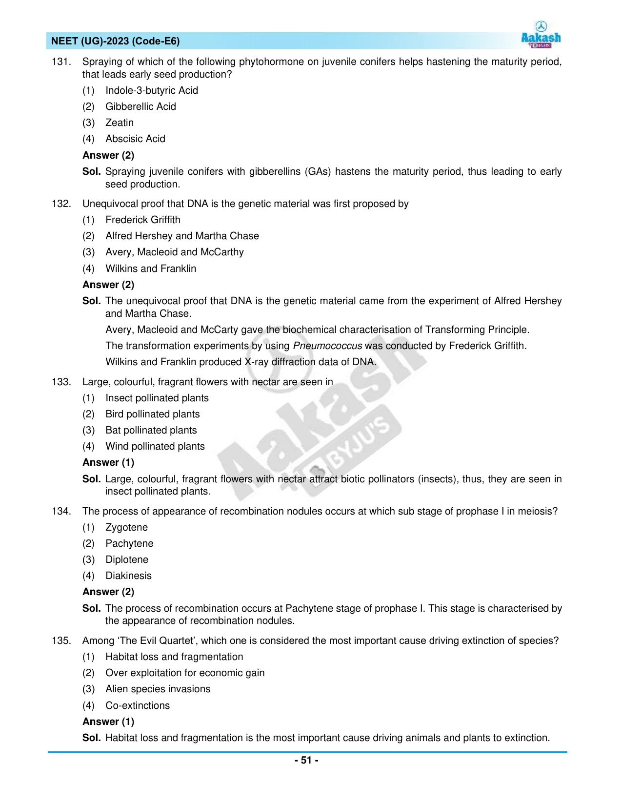 NEET 2023 Question Paper E6 - Page 51
