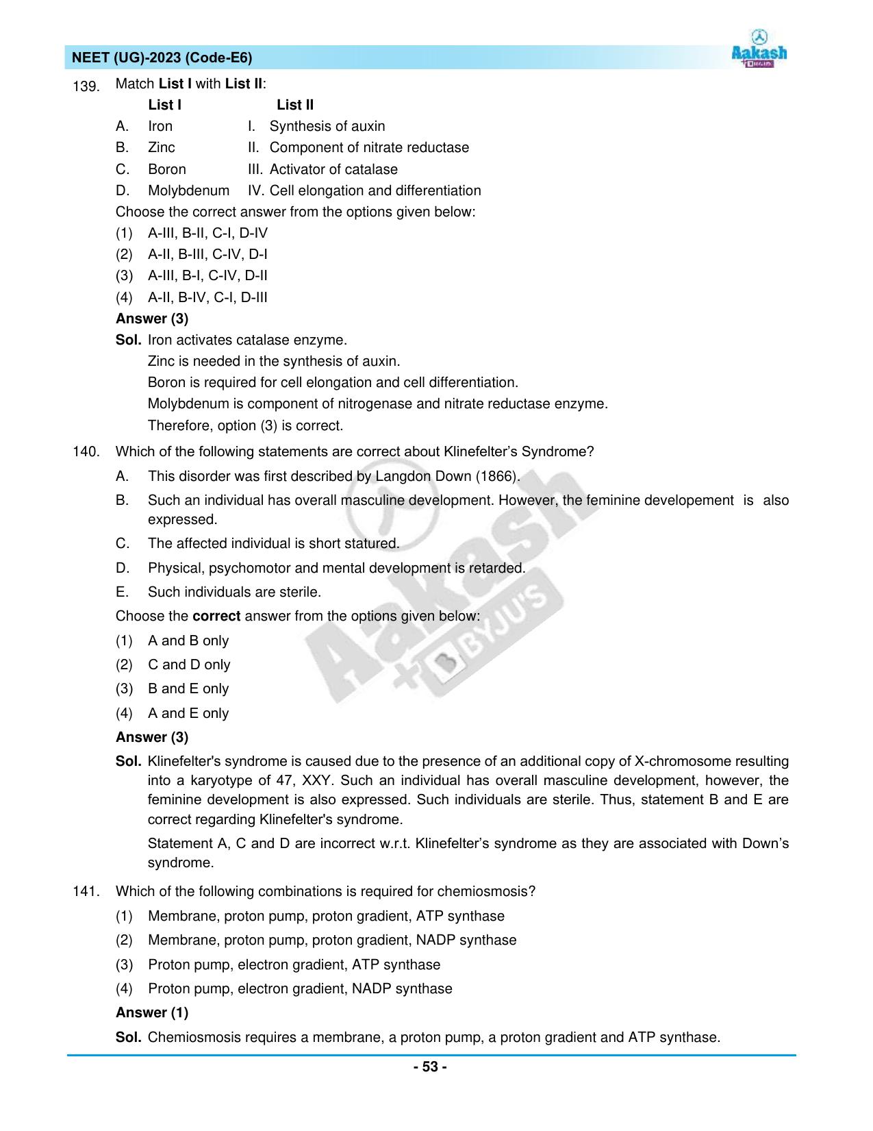 NEET 2023 Question Paper E6 - Page 53