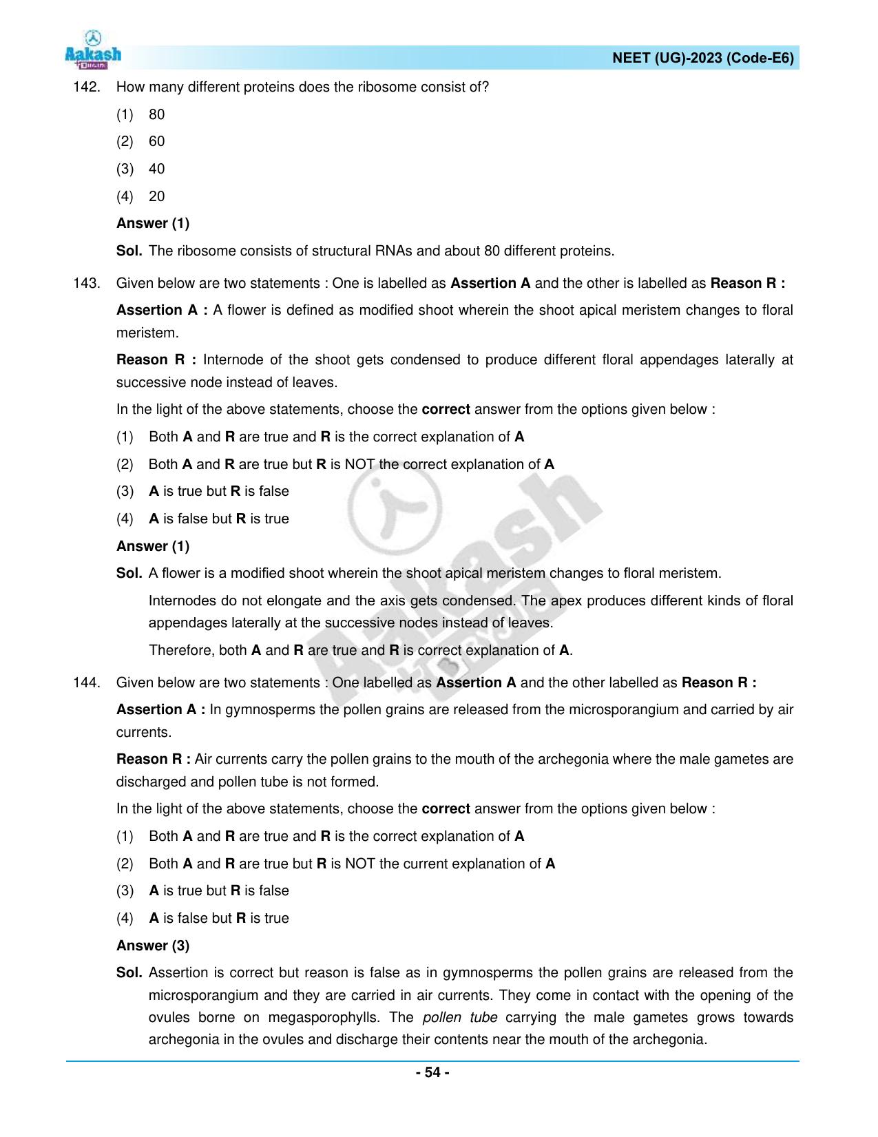NEET 2023 Question Paper E6 - Page 54