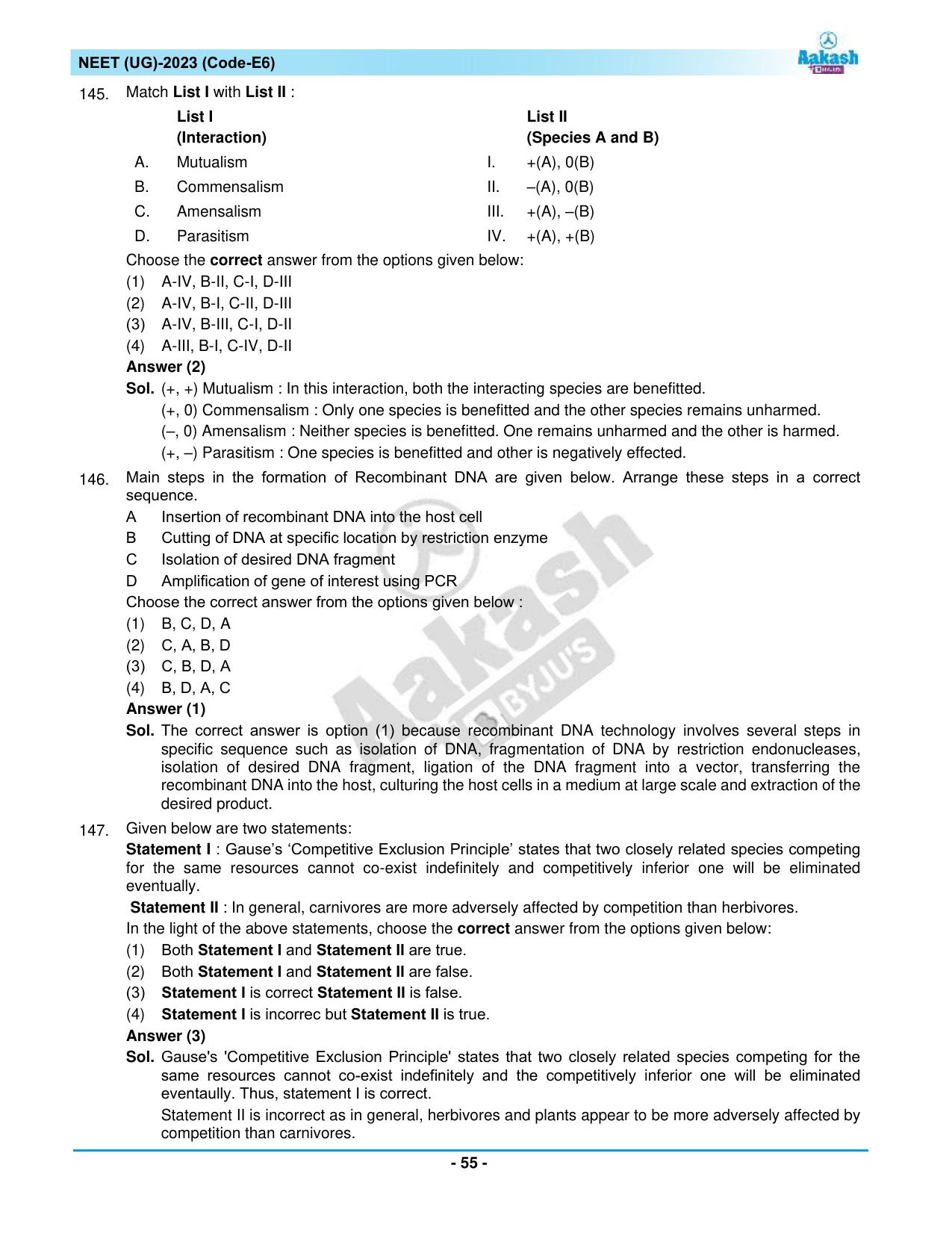 NEET 2023 Question Paper E6 - Page 55