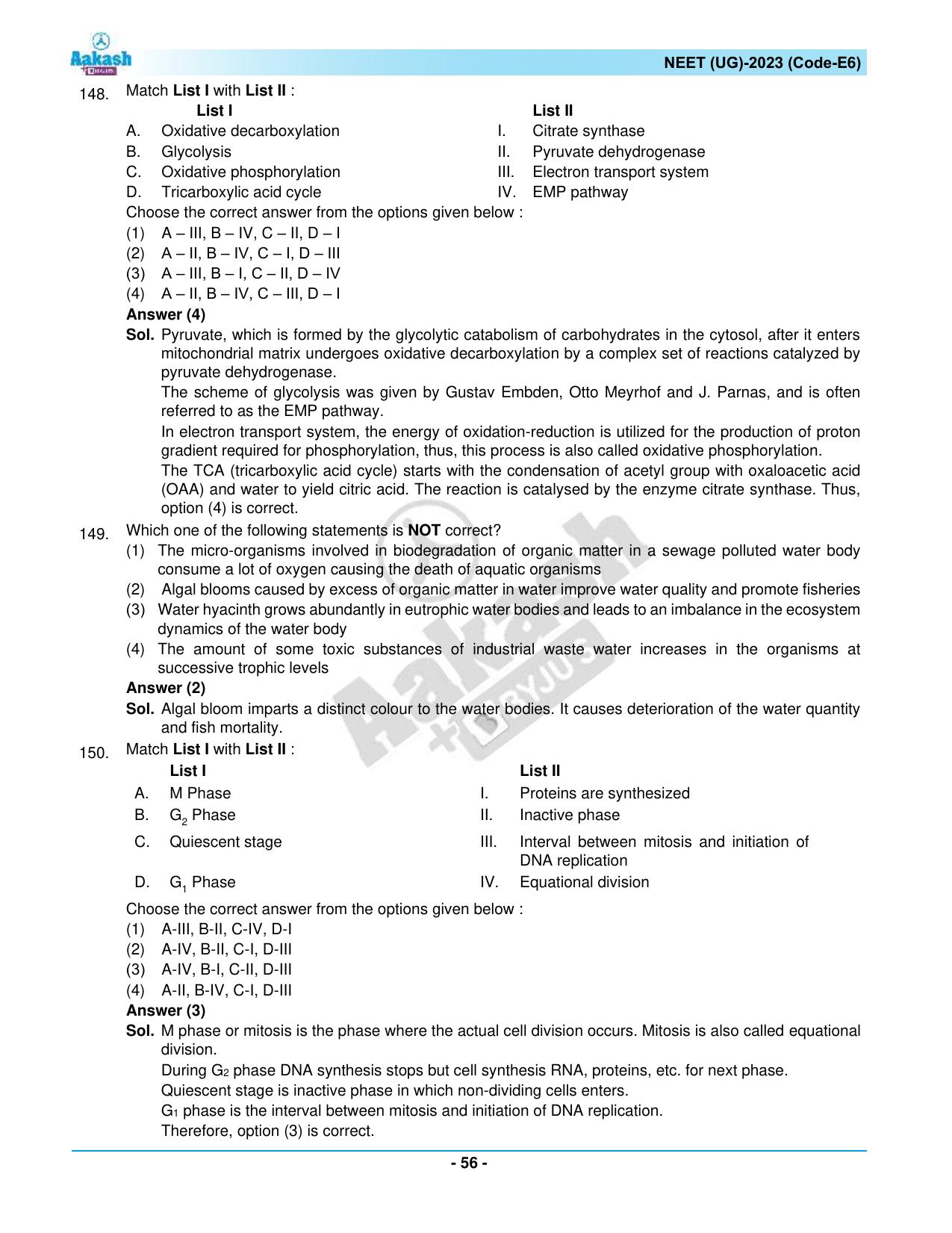 NEET 2023 Question Paper E6 - Page 56