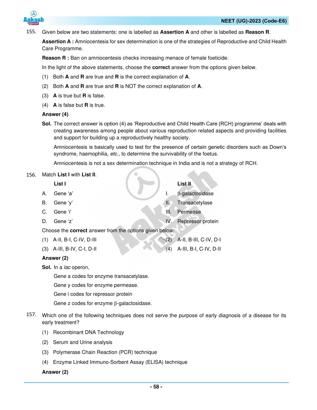 NEET 2023 Question Paper E6 - Page 58
