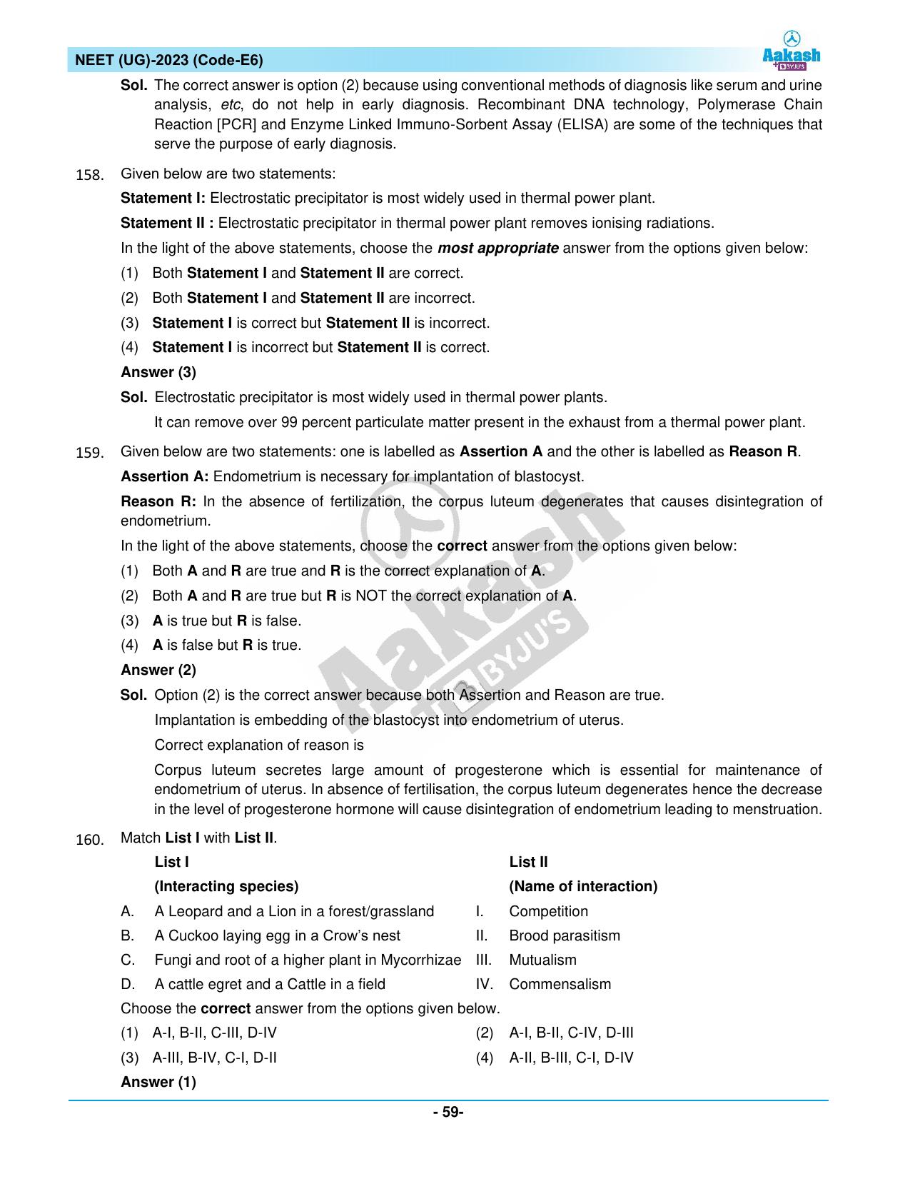 NEET 2023 Question Paper E6 - Page 59