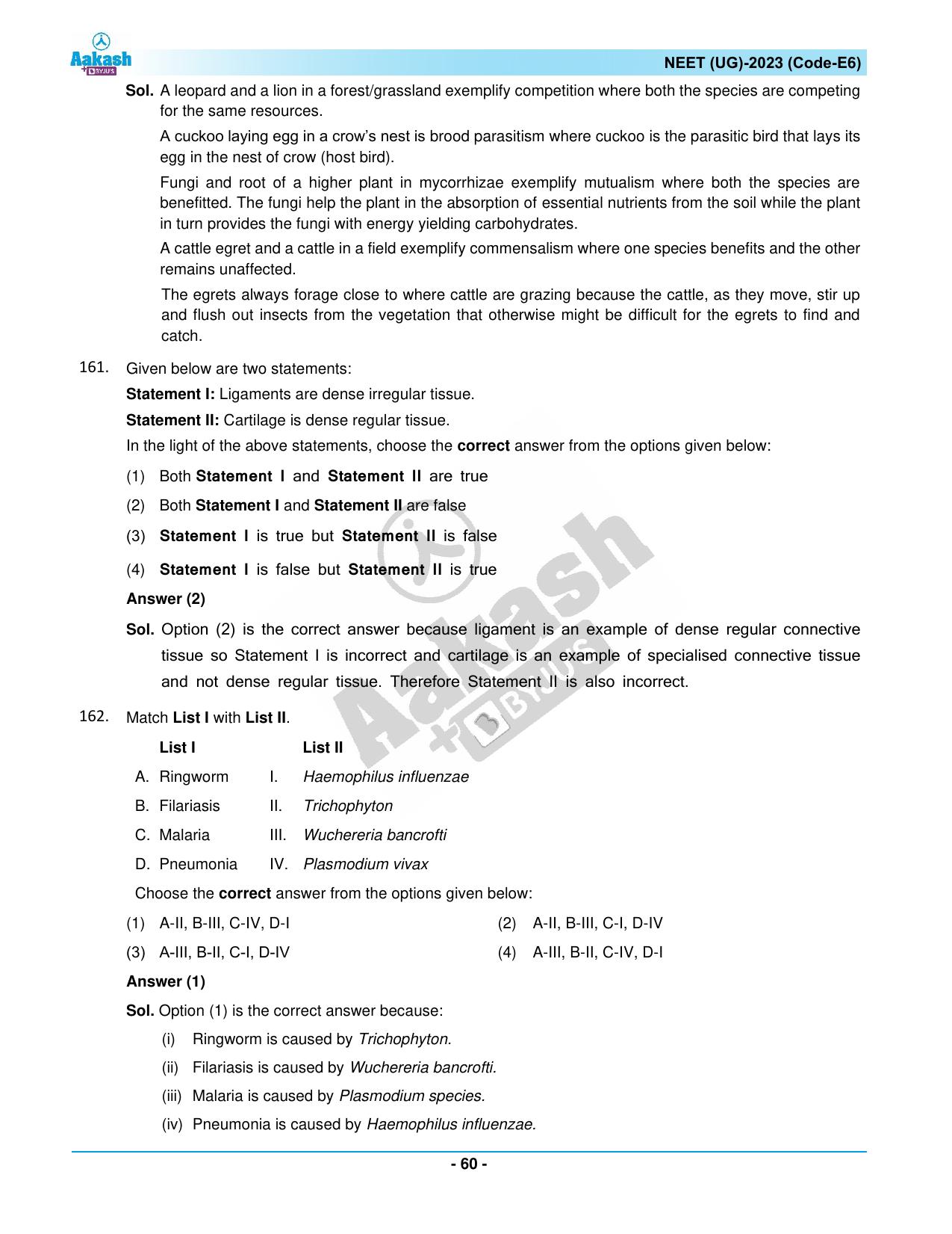 NEET 2023 Question Paper E6 - Page 60