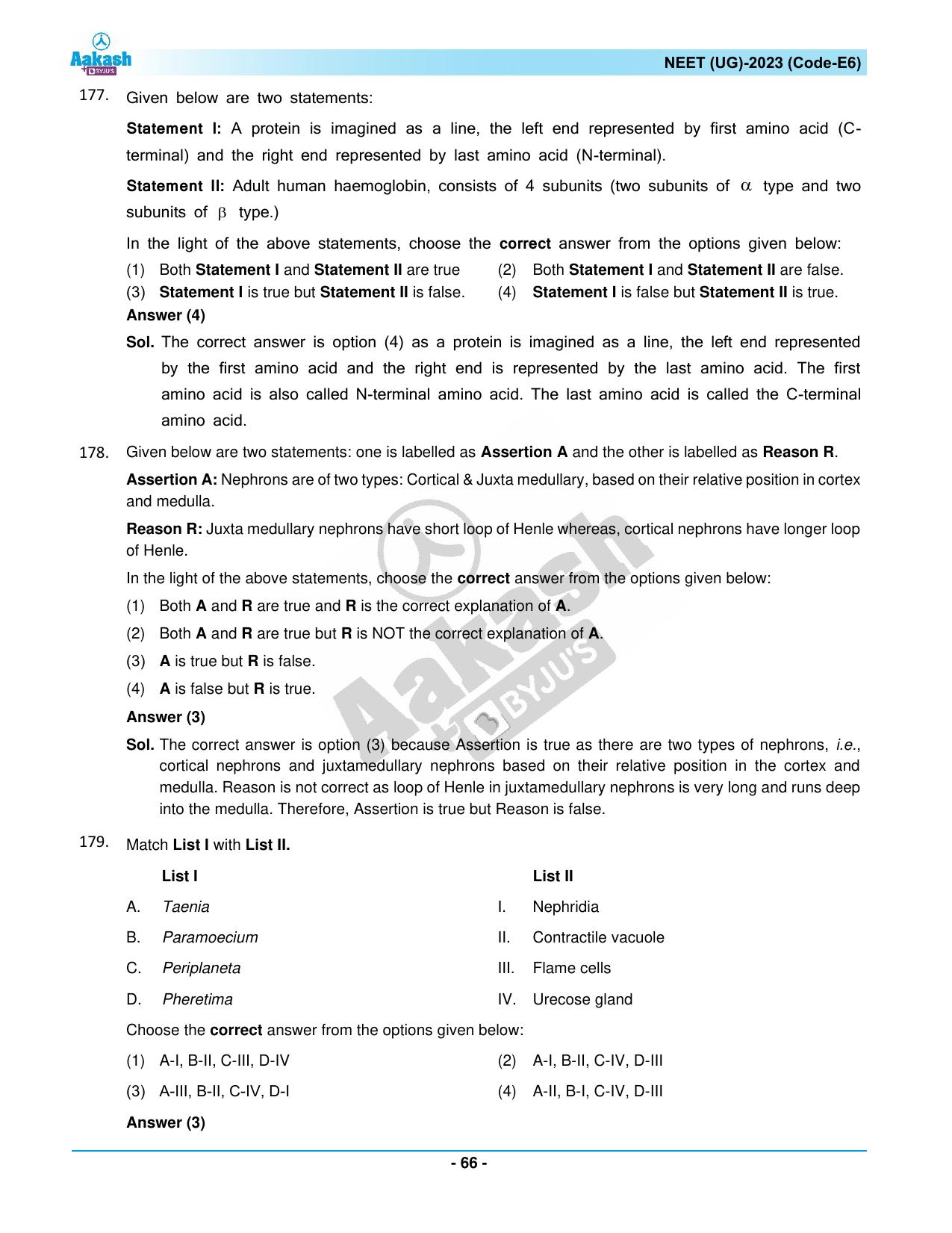 NEET 2023 Question Paper E6 - Page 66