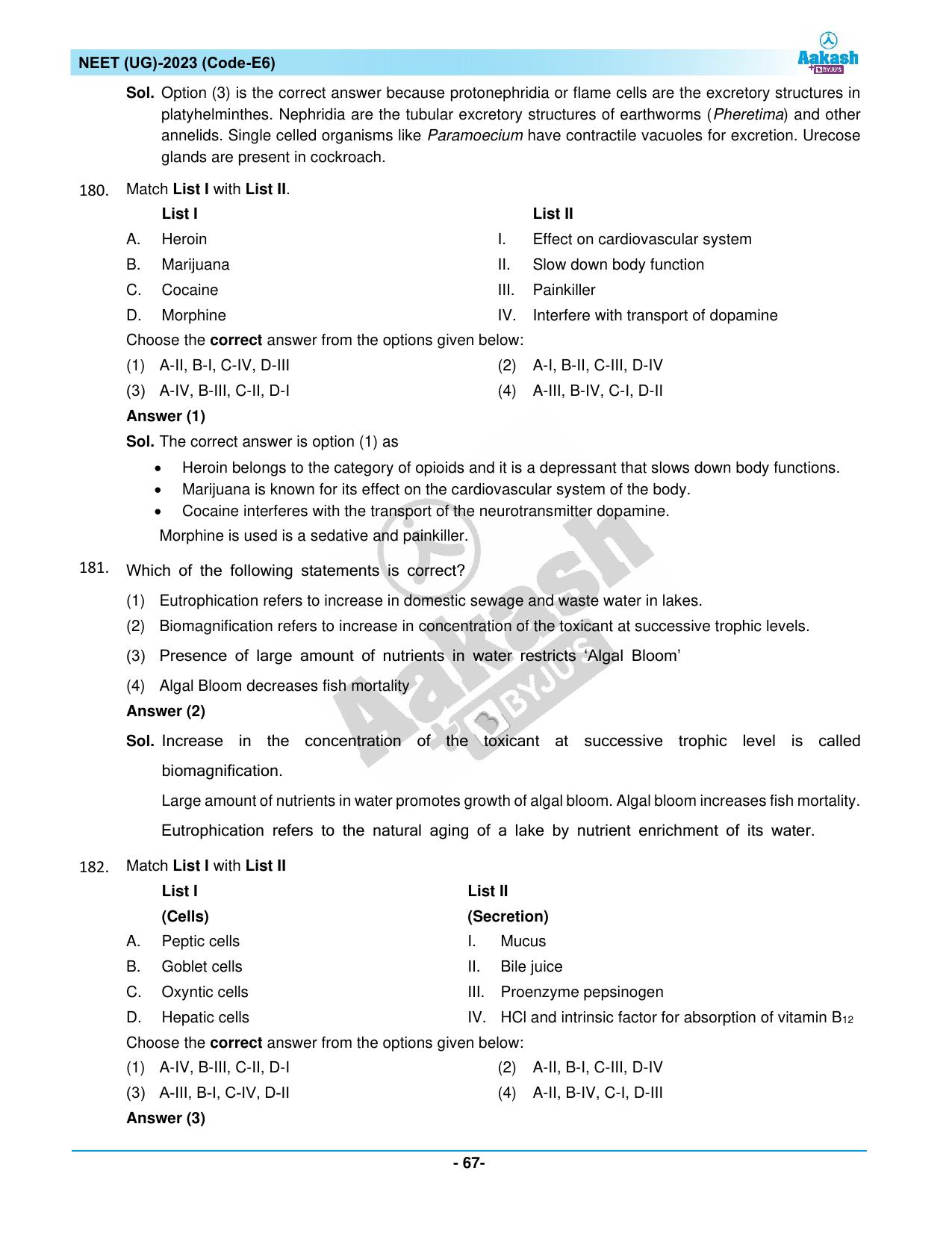 NEET 2023 Question Paper E6 - Page 67