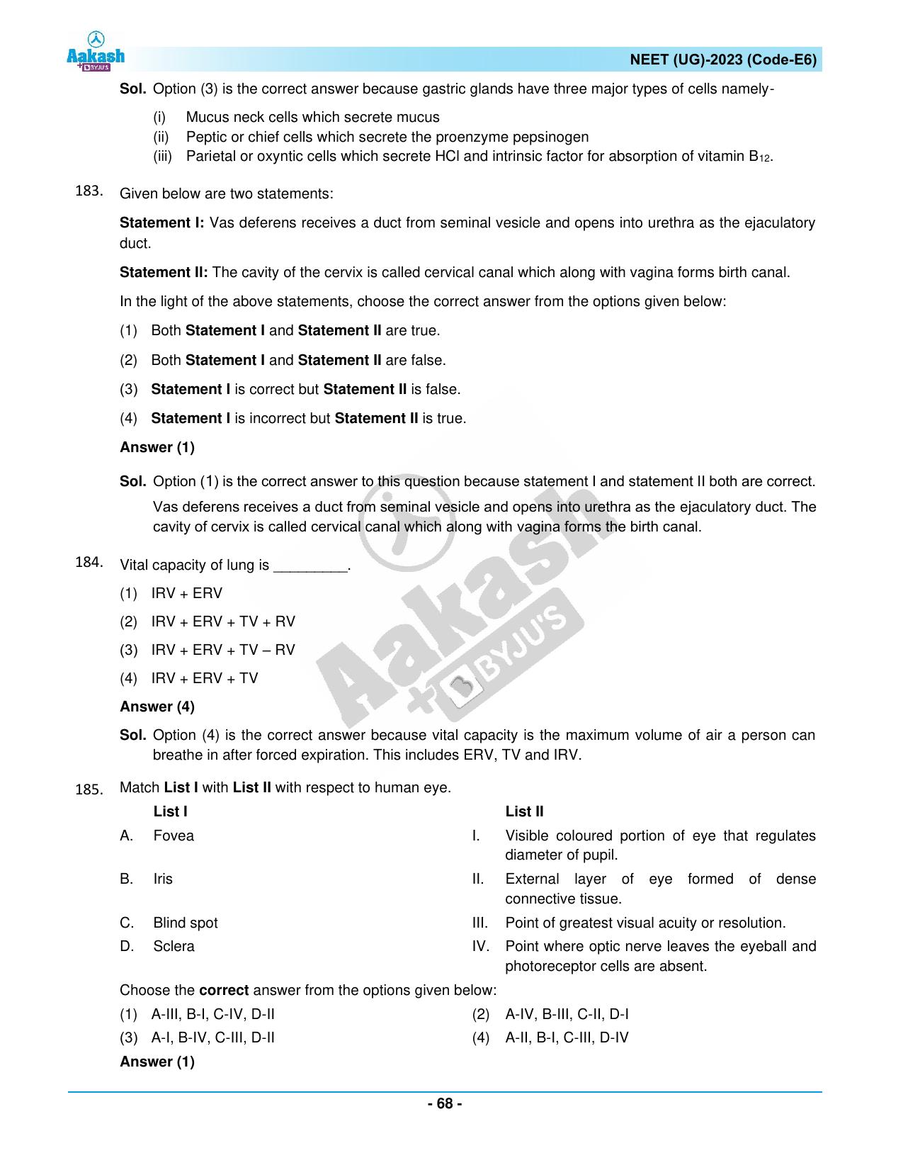 NEET 2023 Question Paper E6 - Page 68