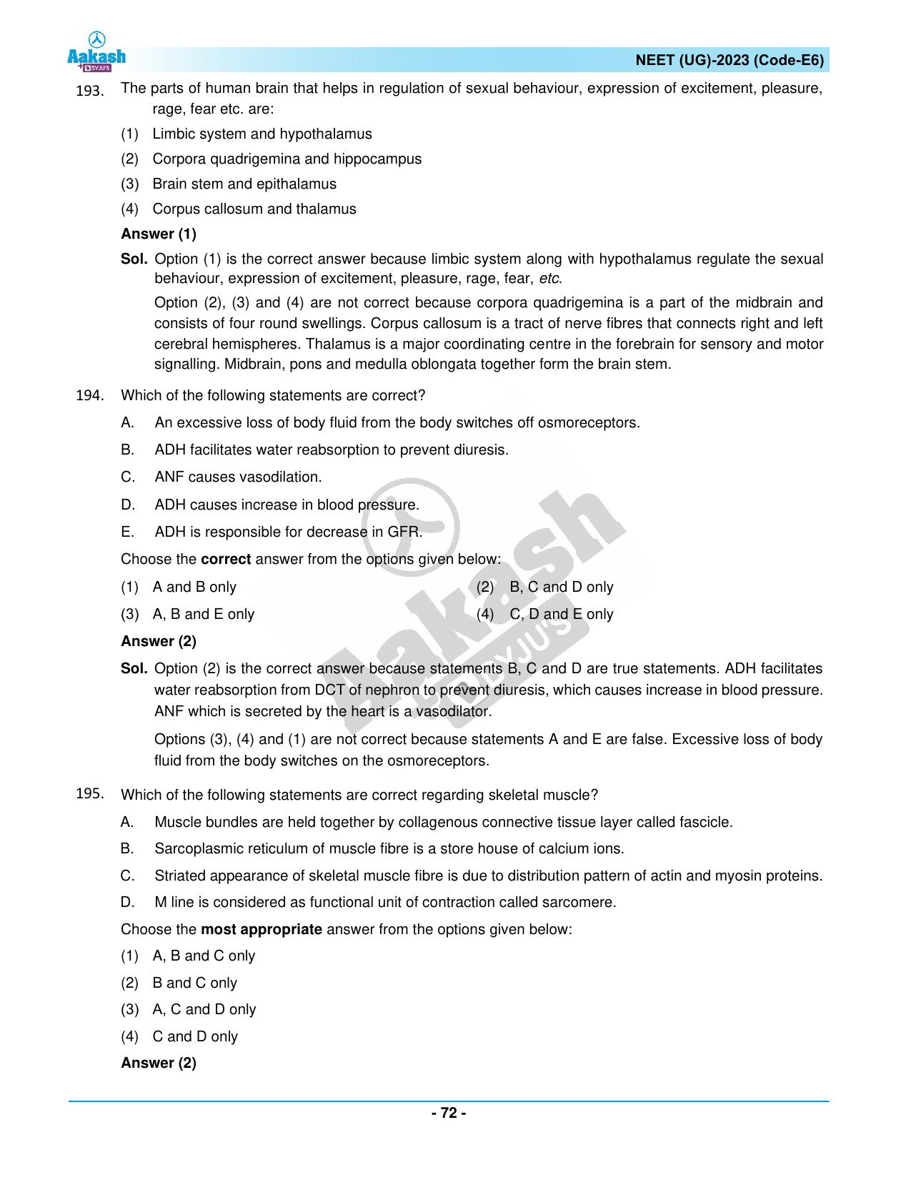 NEET 2023 Question Paper E6 - Page 72