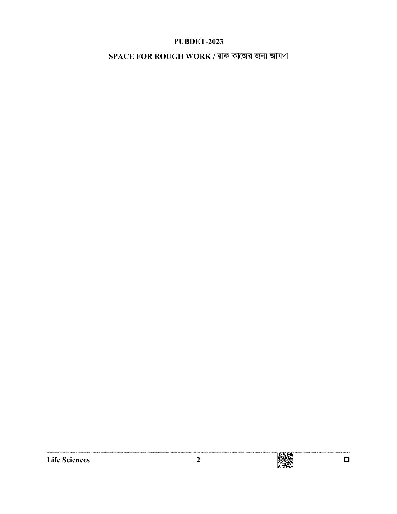 WB PUBDET 2023 Paper IX (Life Sciences) Question Paper - Page 2