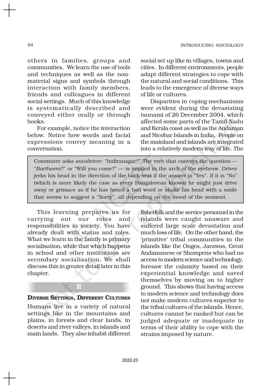 NCERT Book for Class 11 Sociology Chapter 4 Culture